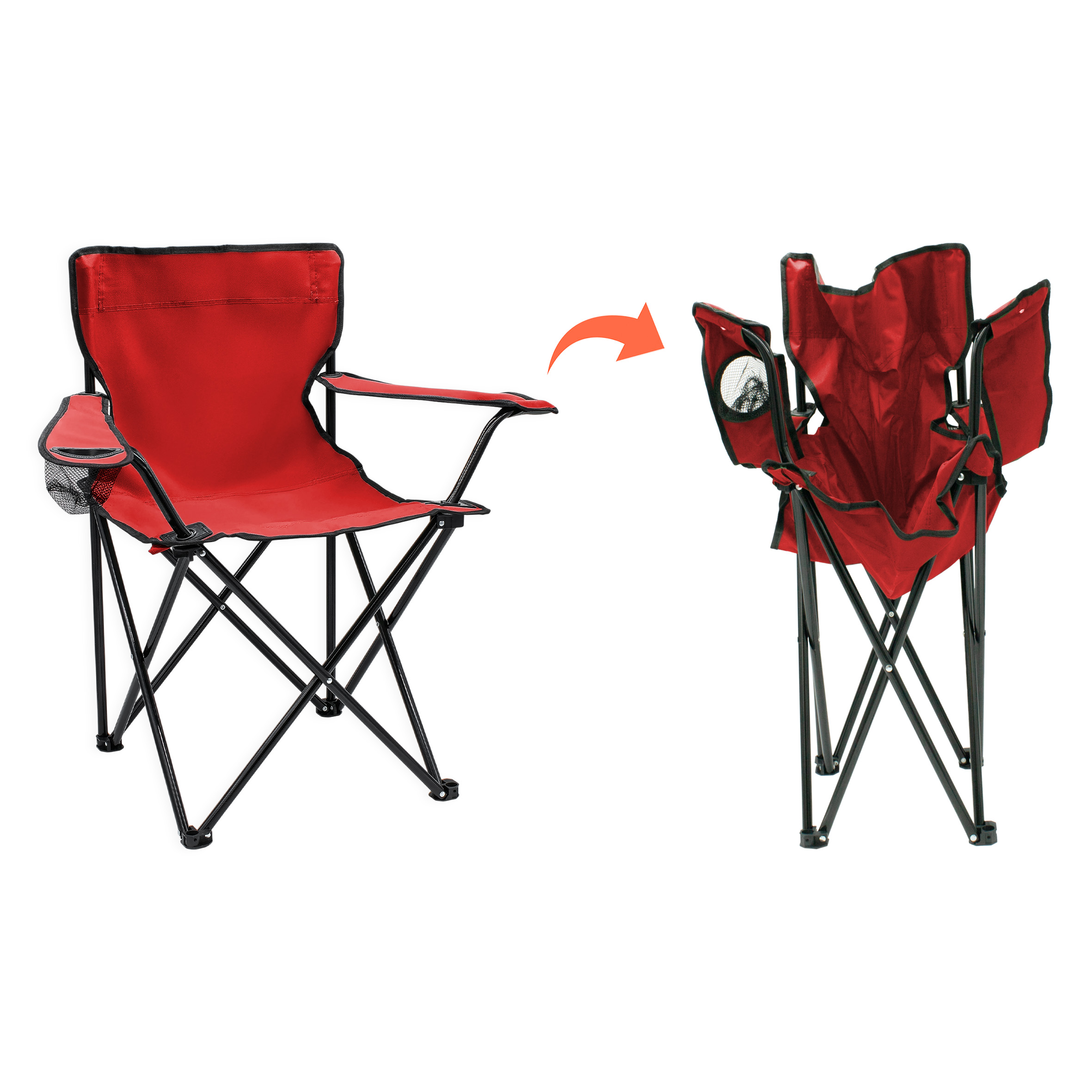 Campingstuhl mit Getränkehalter - 9 verschiedene Farben - Camping Strand und Garten Klappstuhl