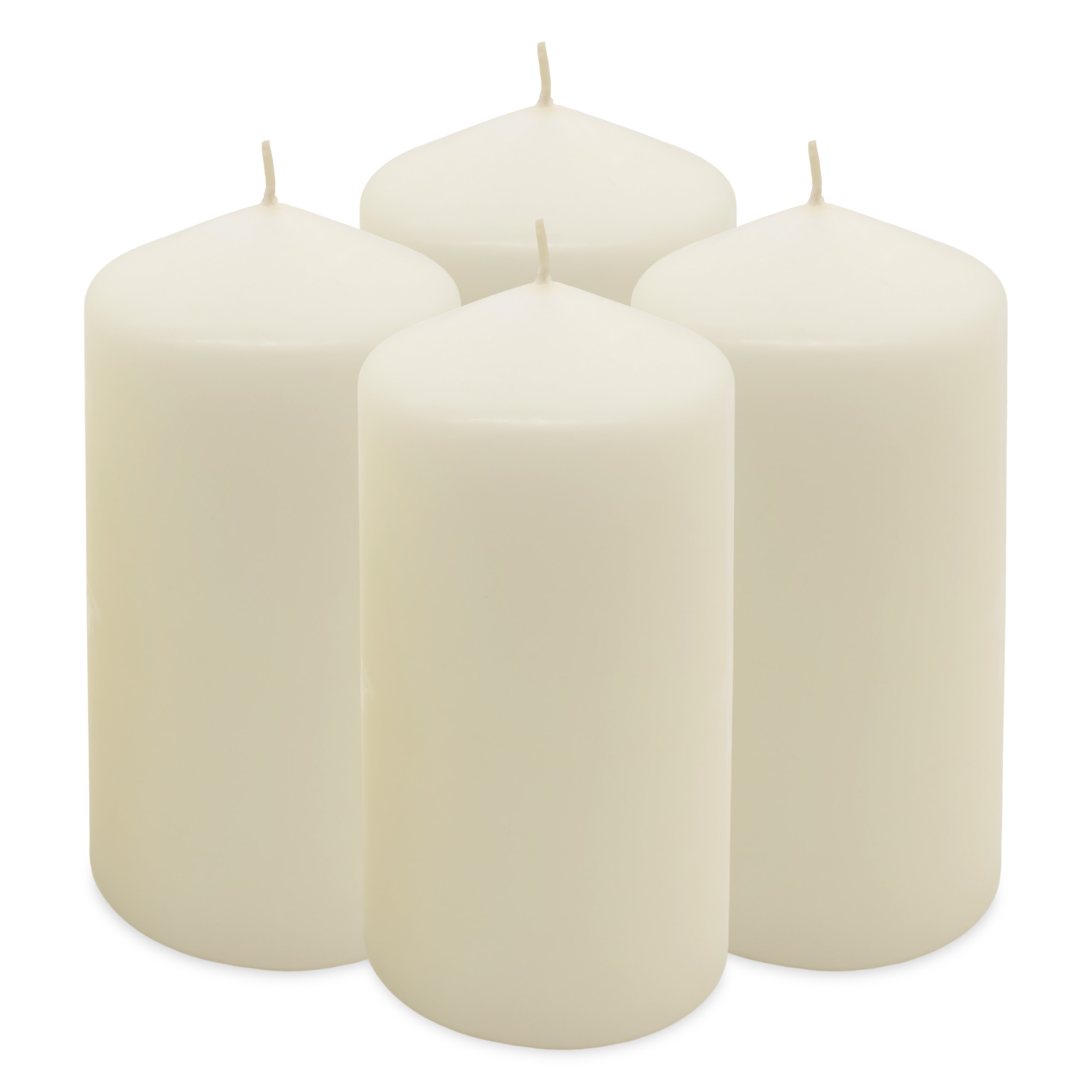 Echtwachs Stumpenkerze 4er Set 15 x 7 cm - creme weiß - Blockkerze für Adventskranz und Laternen