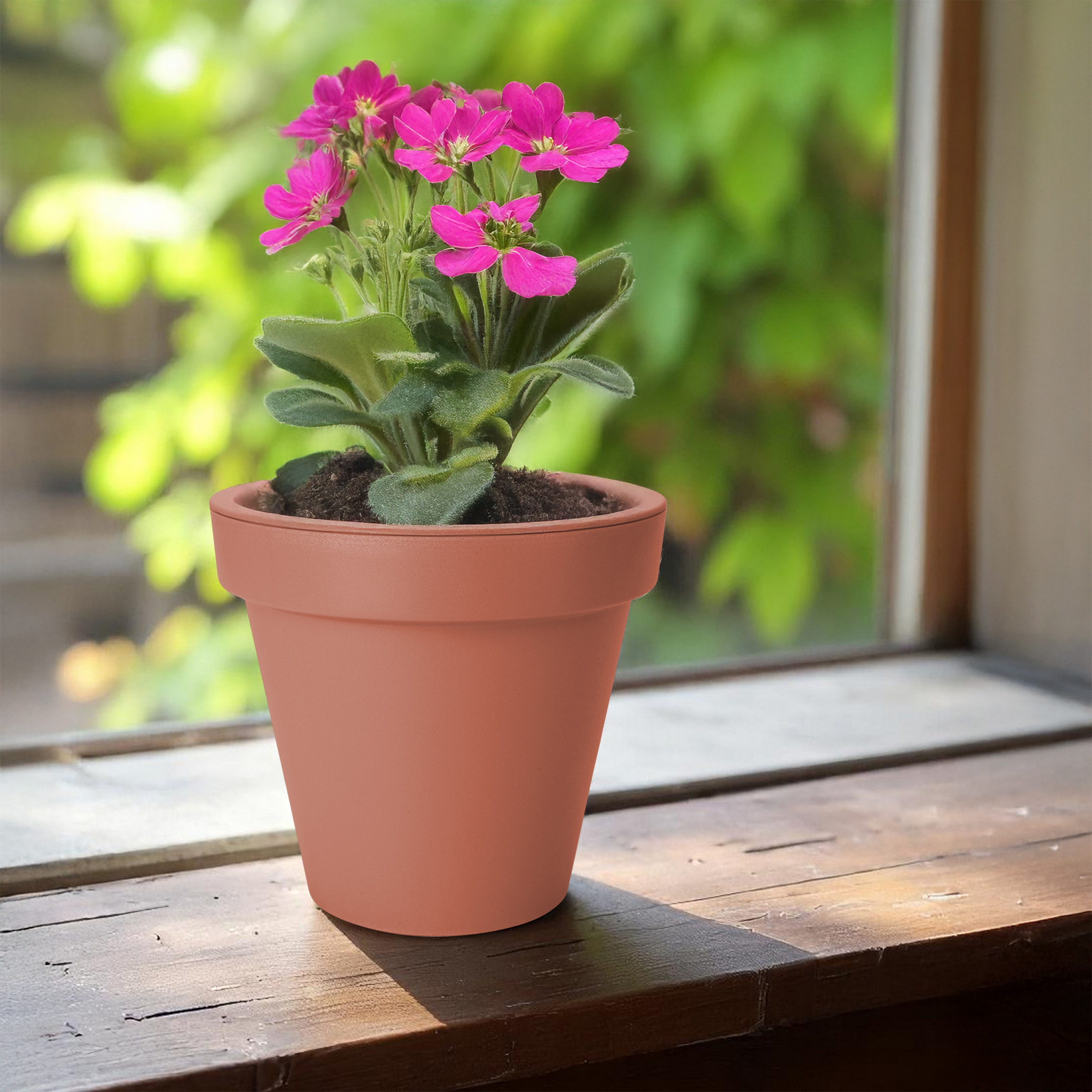 Kunststoff Pflanzkübel XXS rund - Ø 20 cm / terracotta - Garten Blumenkübel klein