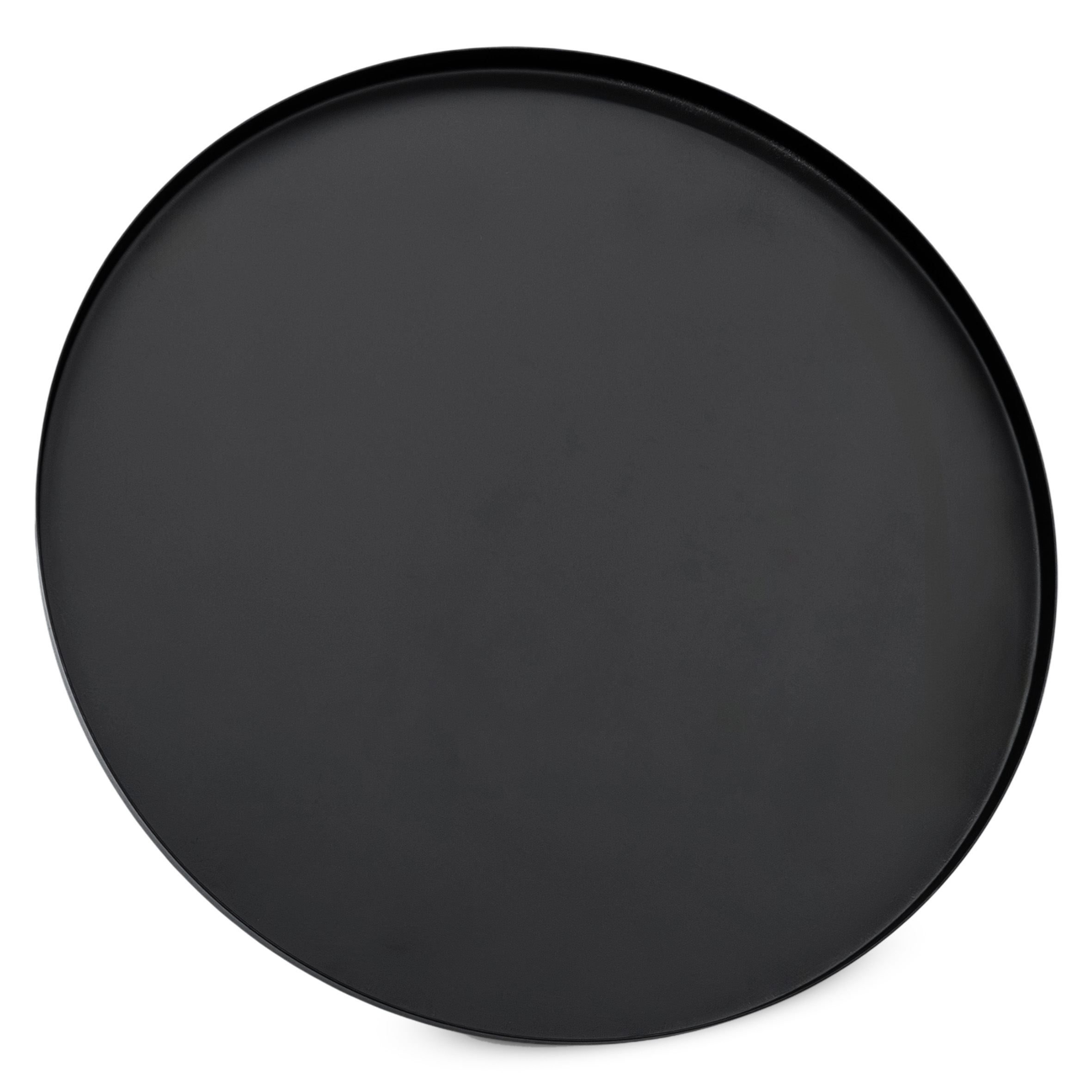 Beistelltisch Metall schwarz rund mit 2 Ablagen - 48 x 28 cm - Sofatisch klappbar mit abnehmbarem Tablett