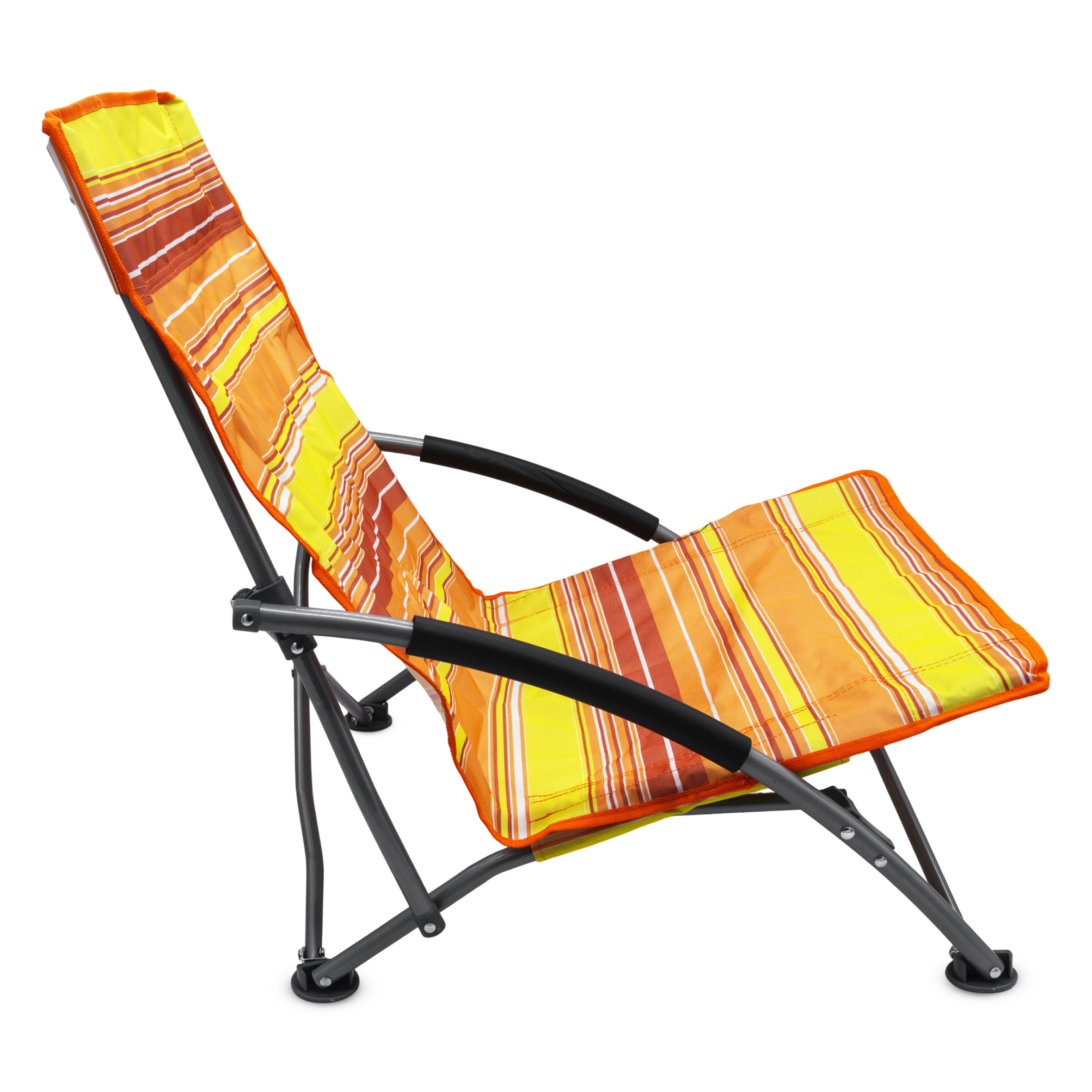 Strandstuhl klappbar in orange - 65 x 55 cm - Camping Garten Stuhl mit Tragetasche