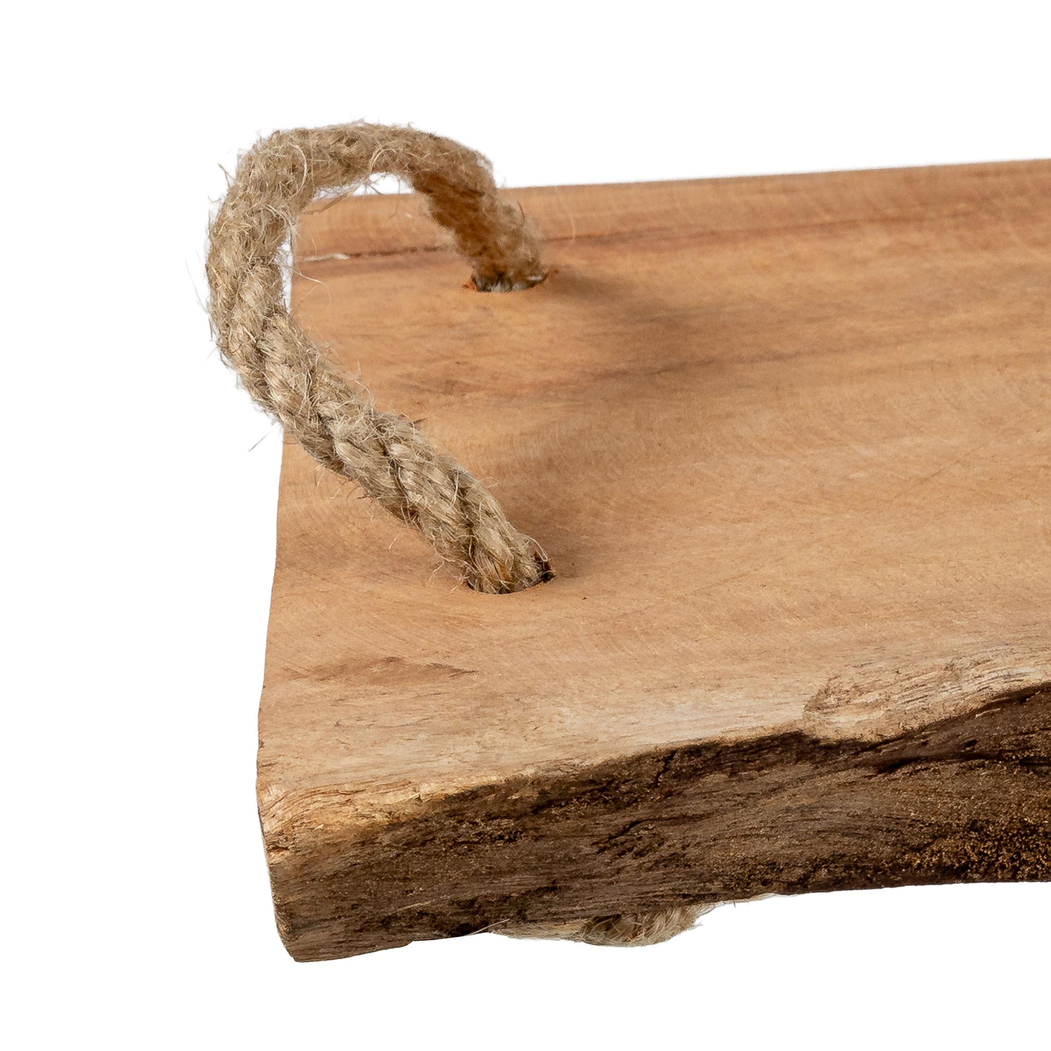 Massivholz Servierplatte 50x20 cm mit 2 Tragegriffen - Holz Servierbrett Serviertablett