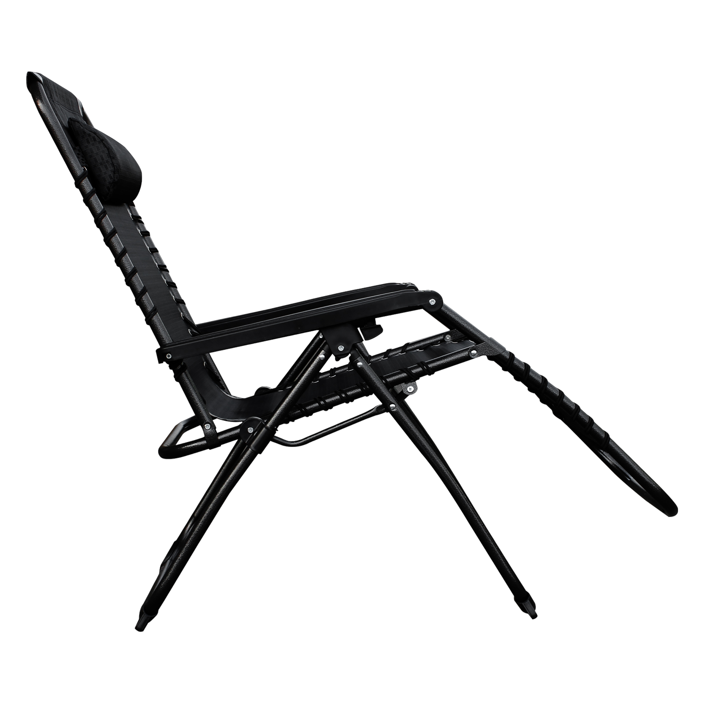 Relax Sessel mit Kopfkissen - 178 cm / anthrazit - Verstellbarer Garten Liegestuhl