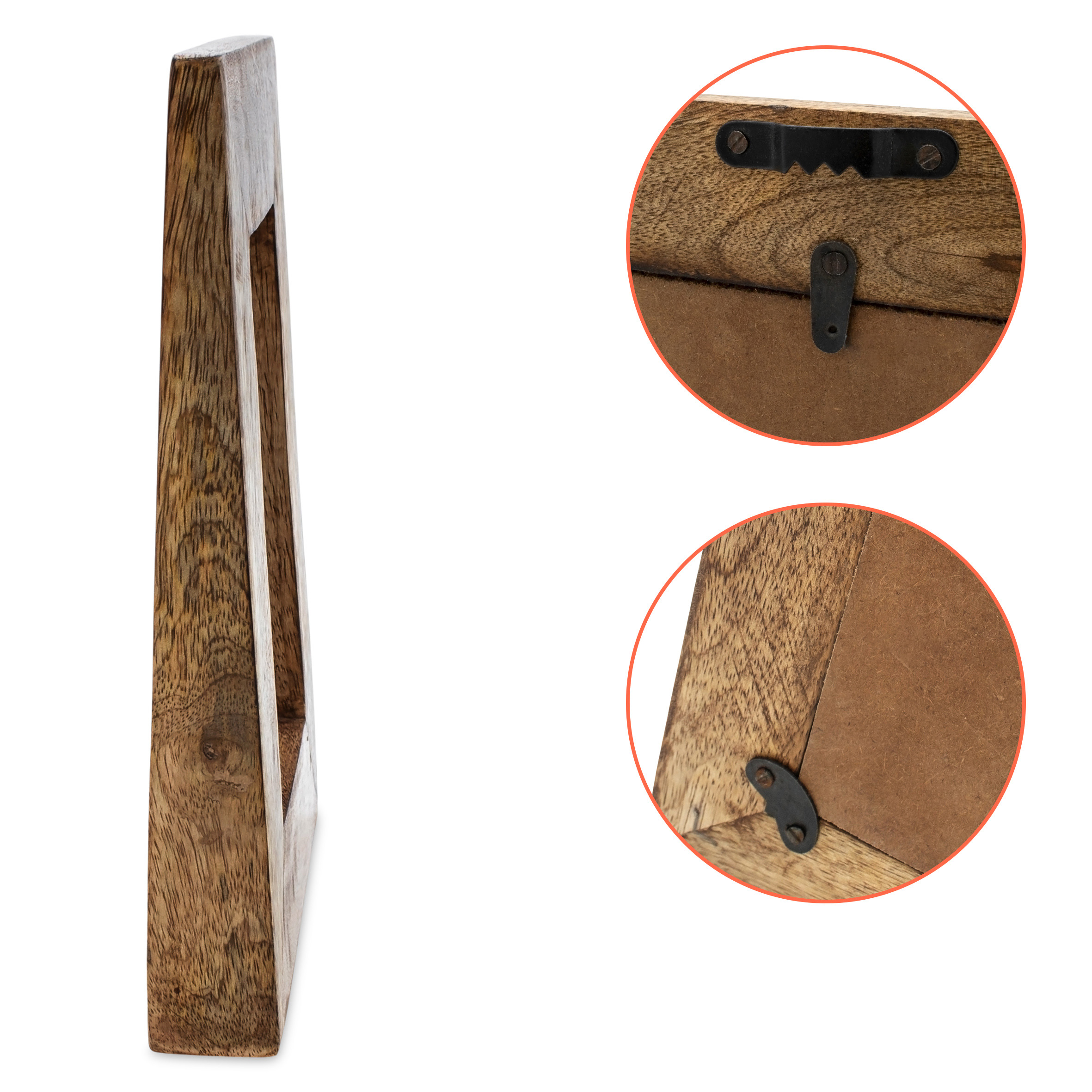 Mango Fotorahmen zum Stellen und Hängen - für 10 x 15 cm - Holz Bilderrahmen rechteckig für Hochformat Fotos