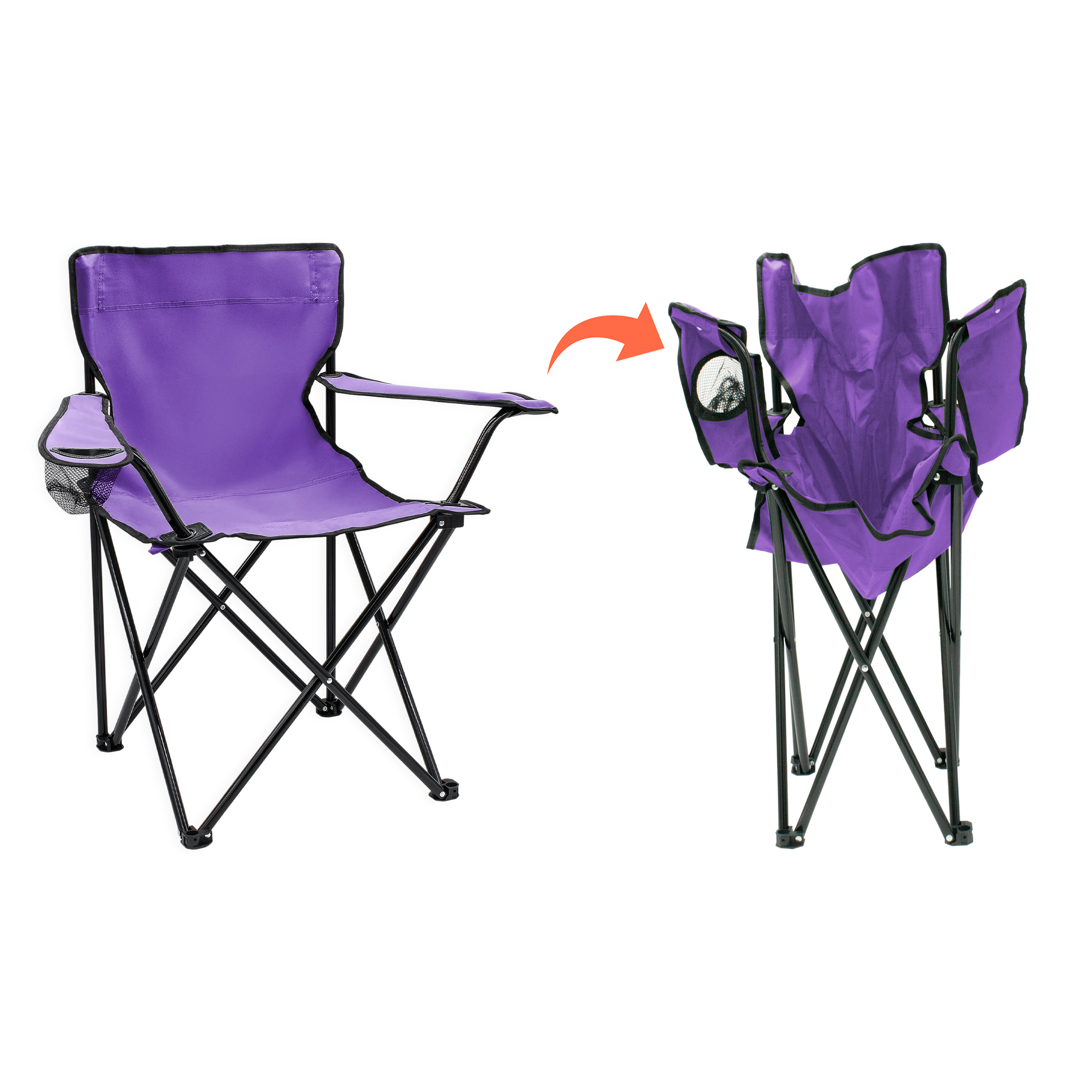 Campingstuhl mit Getränkehalter - 9 verschiedene Farben - Camping Strand und Garten Klappstuhl