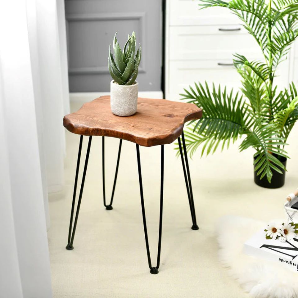 Massivholz Beistelltisch aus Kiefernholz 45 cm - rund oder eckig