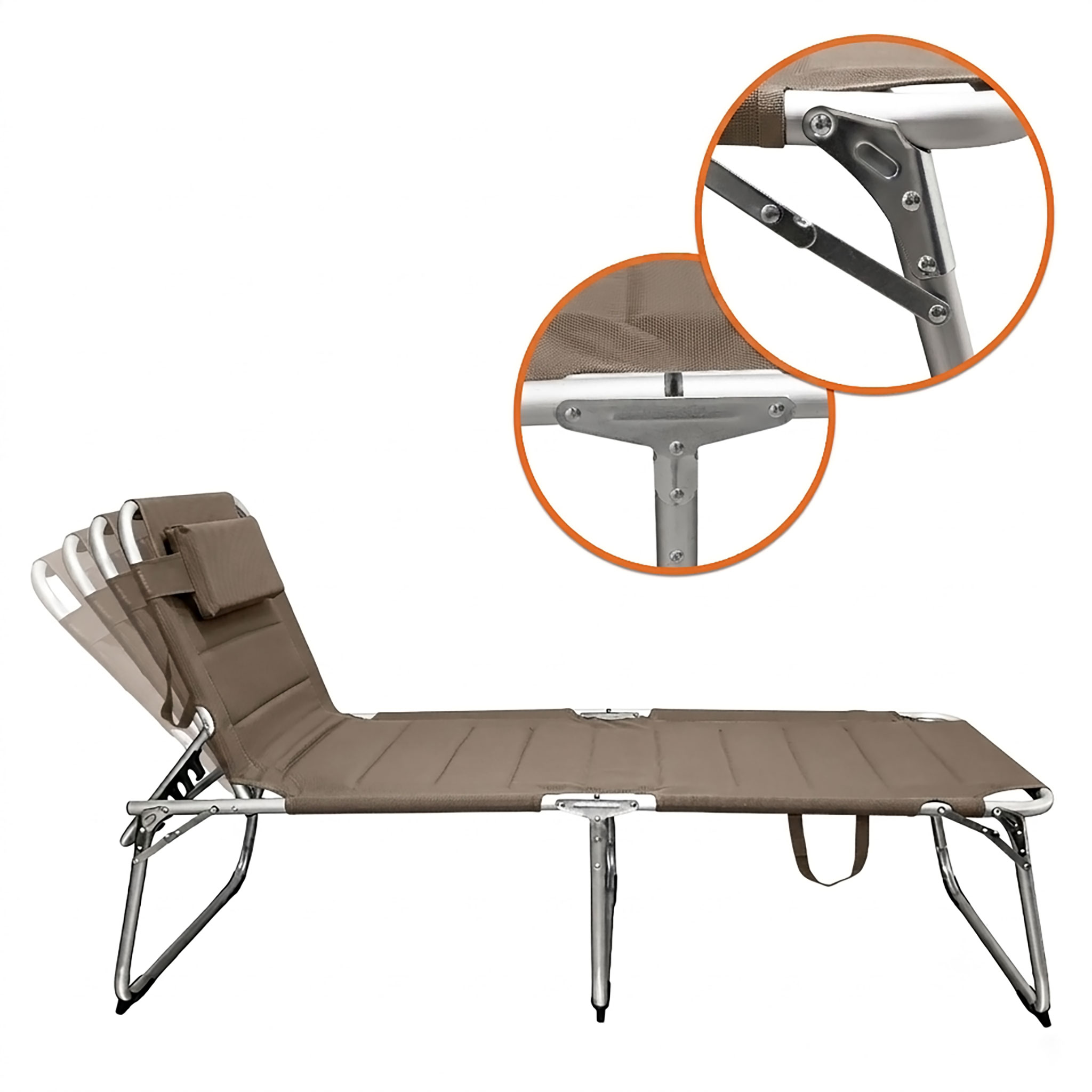 Alu Gartenliege XXL - versch. Farben - Sonnenliege 150 Kg extra breit Relax Liege