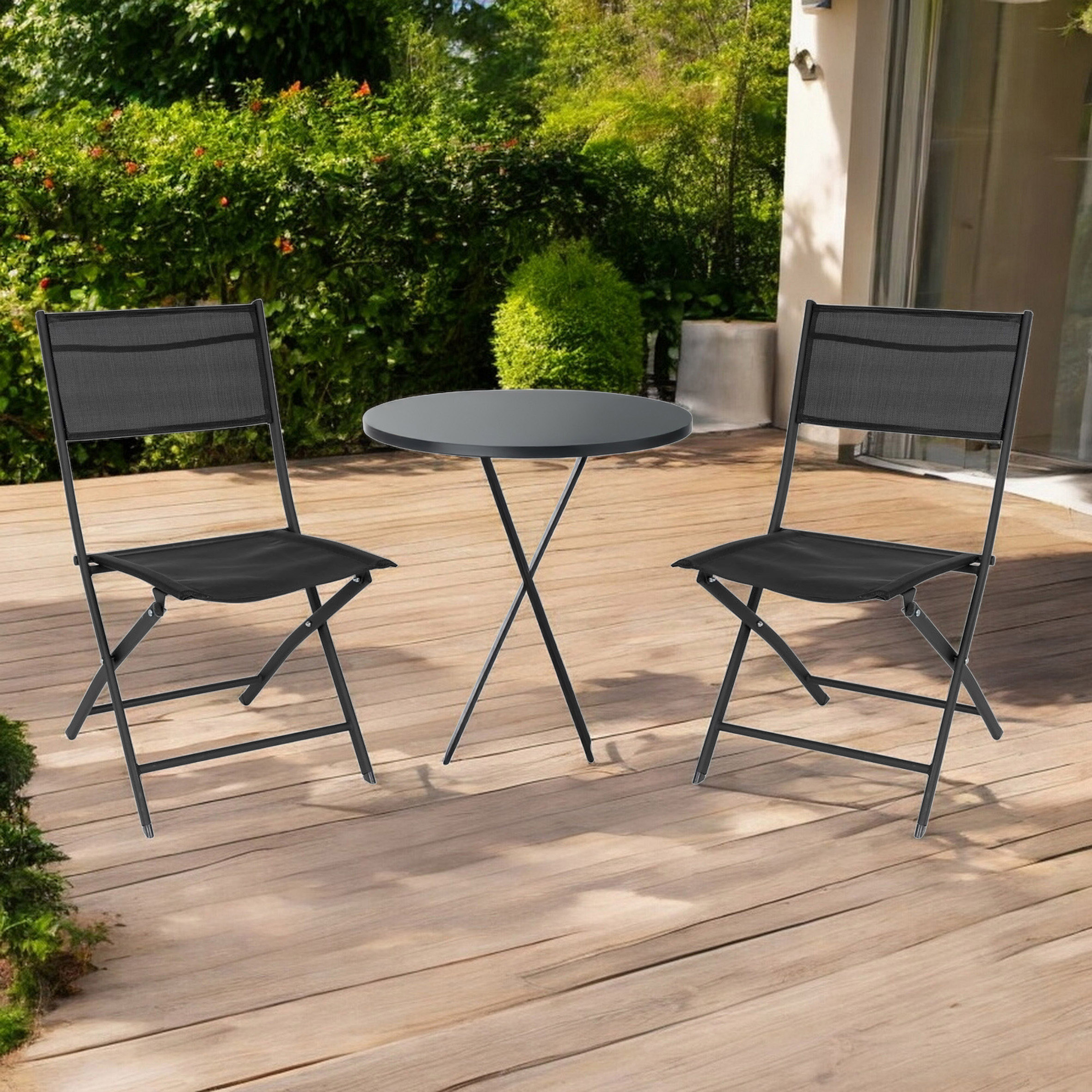Balkon Klappstuhl schwarz Bestaltbarkeit 150 kg - 83 x 55 cm