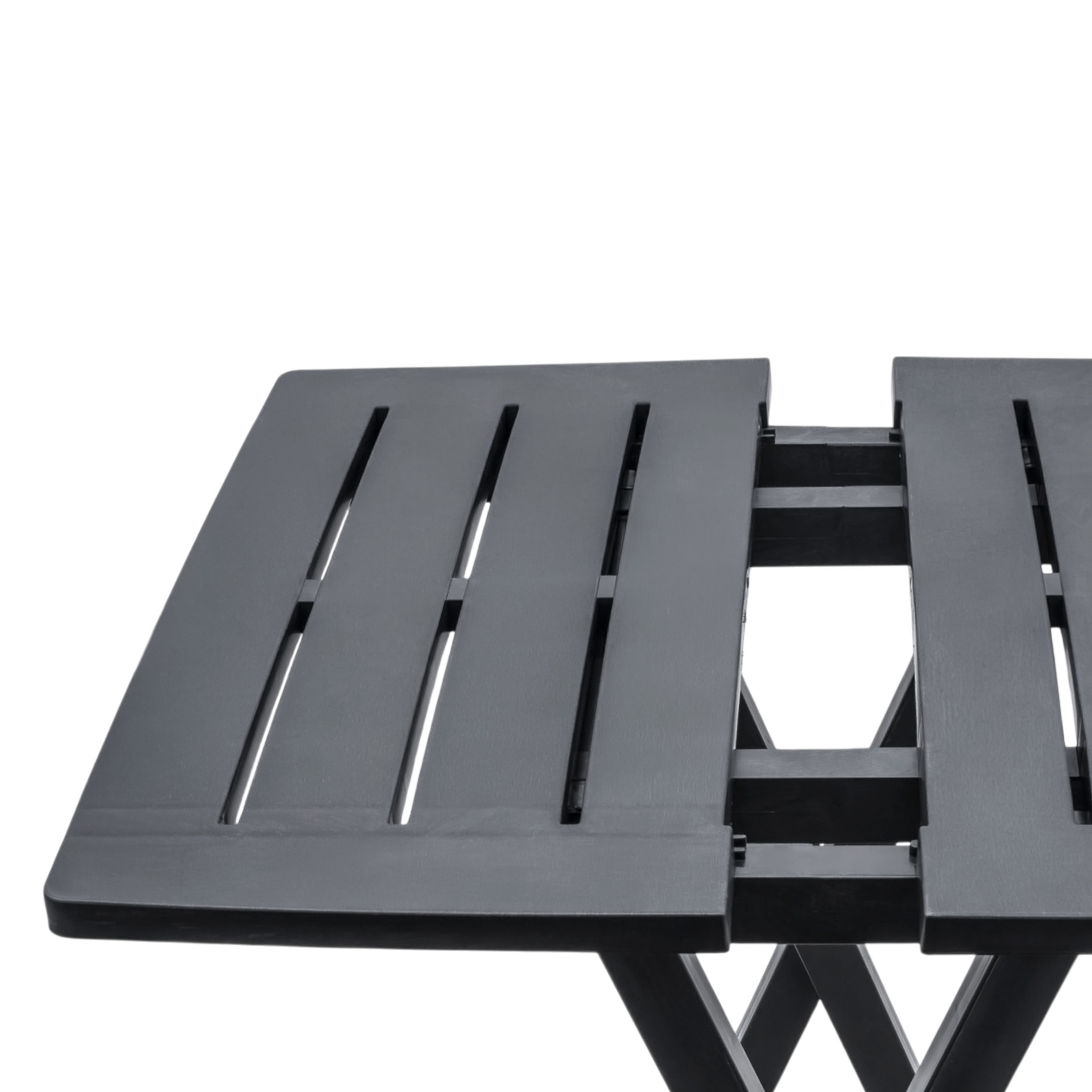 Kunststoff Klapptisch 45 x 43 cm - anthrazit - Garten Beistelltisch klappbar