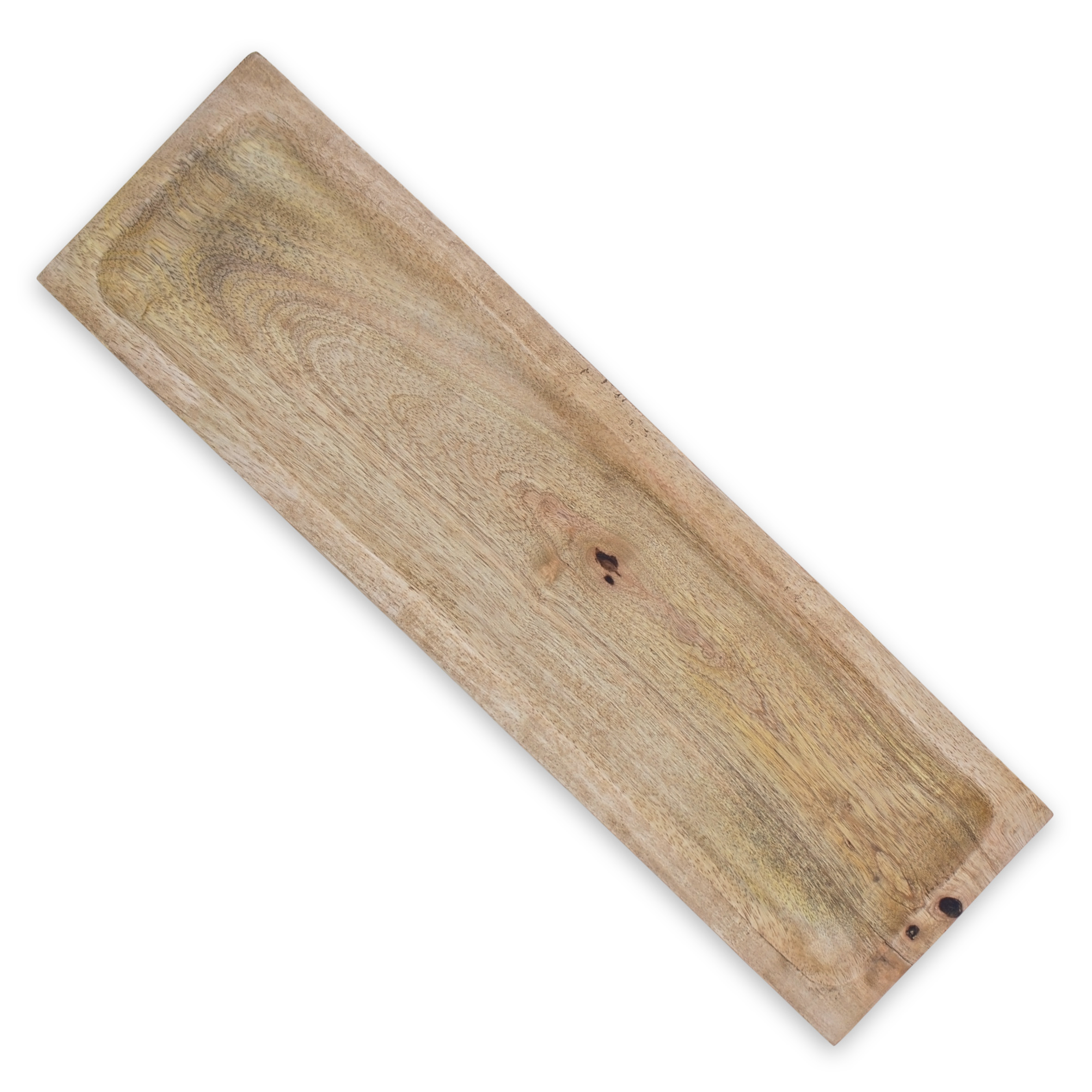 Mangoholz Dekotablett groß natur - 46 x 13 cm - XL Massivholz Kerzentablett rechteckig