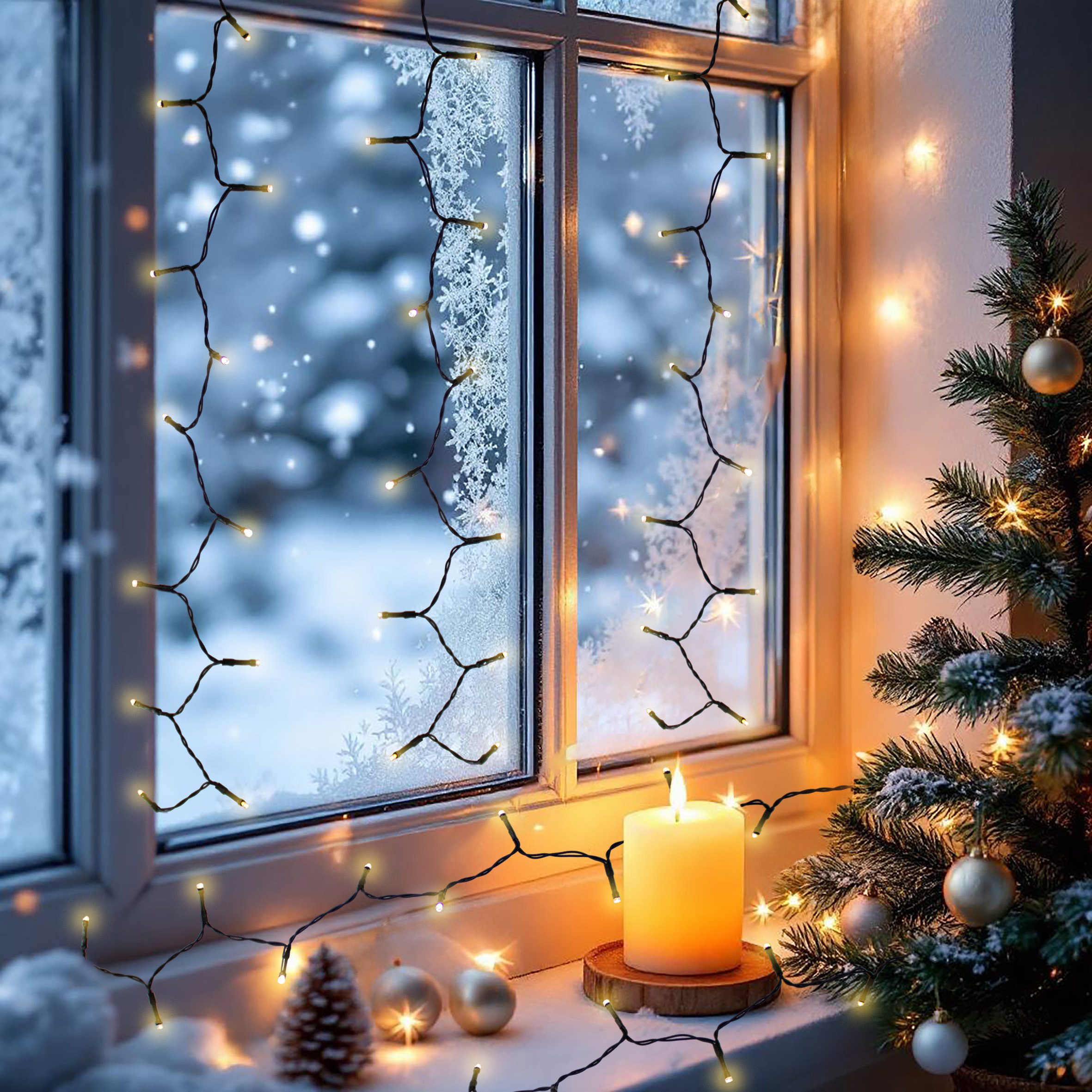 Akku Lichterkette per USB aufladbar bis 10 Tage Leuchtdauer mit Timer - 100 LED auf 7,4m