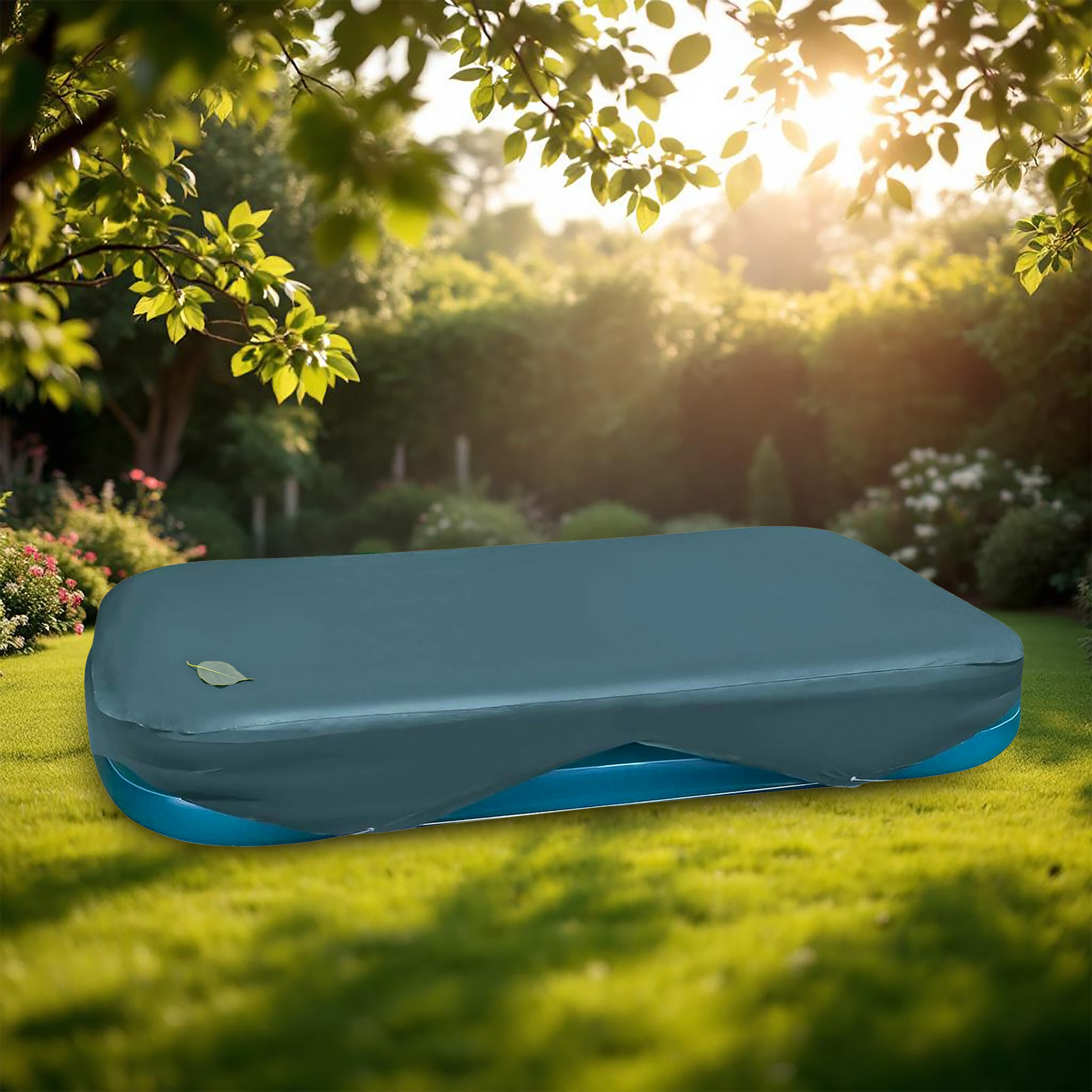 Intex Poolabdeckung rechteckig blau - 305 x 183 cm - Schutzplane für Schwimm-Center Falmily Pool