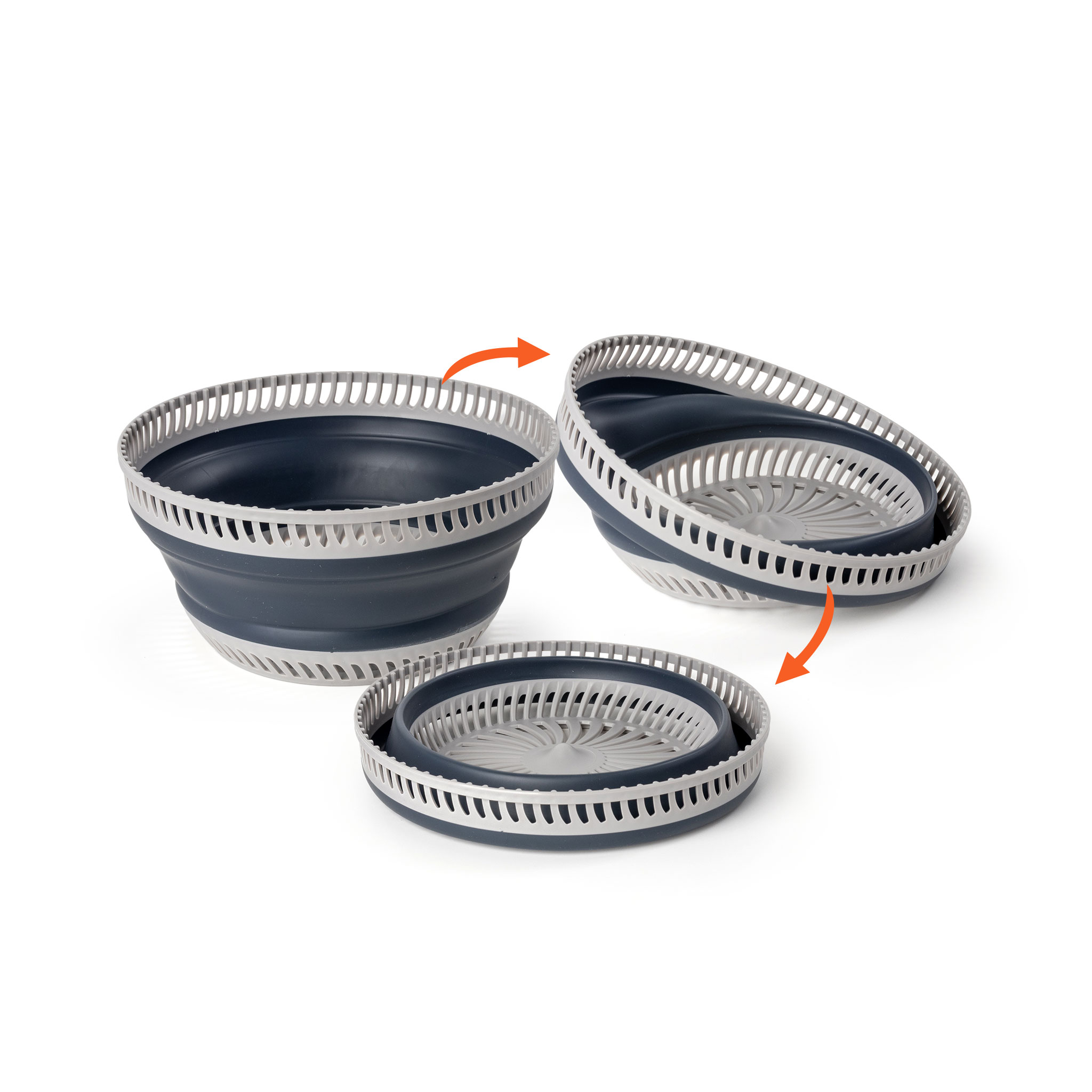 Salatschleuder faltbar Ø 27 cm mit Anti Rutsch Boden - 5 L - Salatschüssel mit Deckel und mit entnehmbaren Sieb