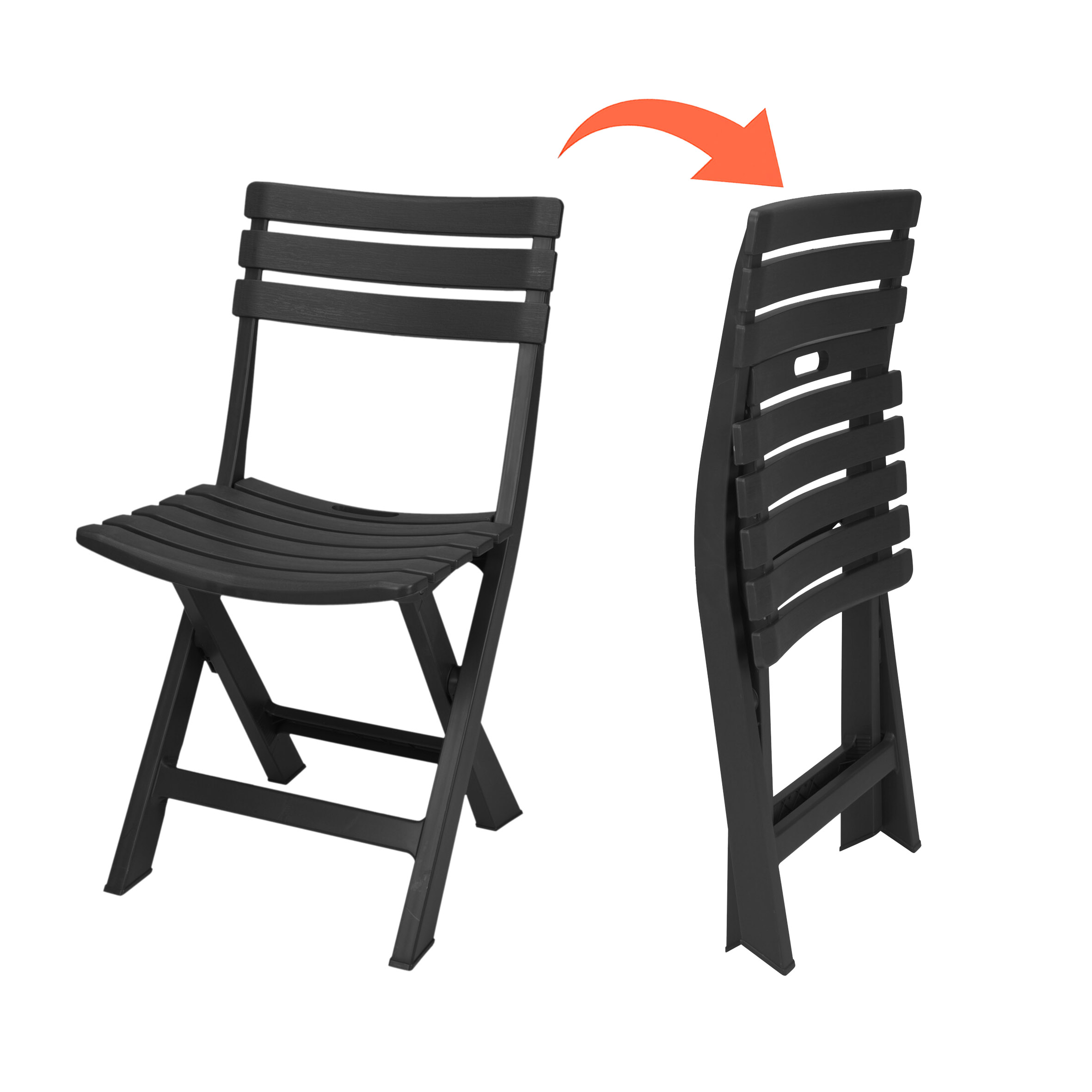 Kunststoff Klappstuhl 80 x 45 cm - 6 verschiedene Farben - Garten Bistrostuhl klappbar
