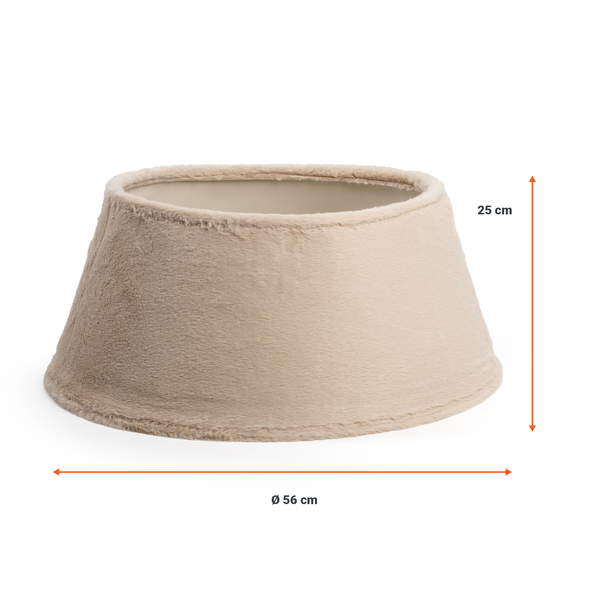 Weihnachtsbaumrock 56 x 25 cm aus Plüsch Stoff - beige - Christbaumständer Samt Abdeckung