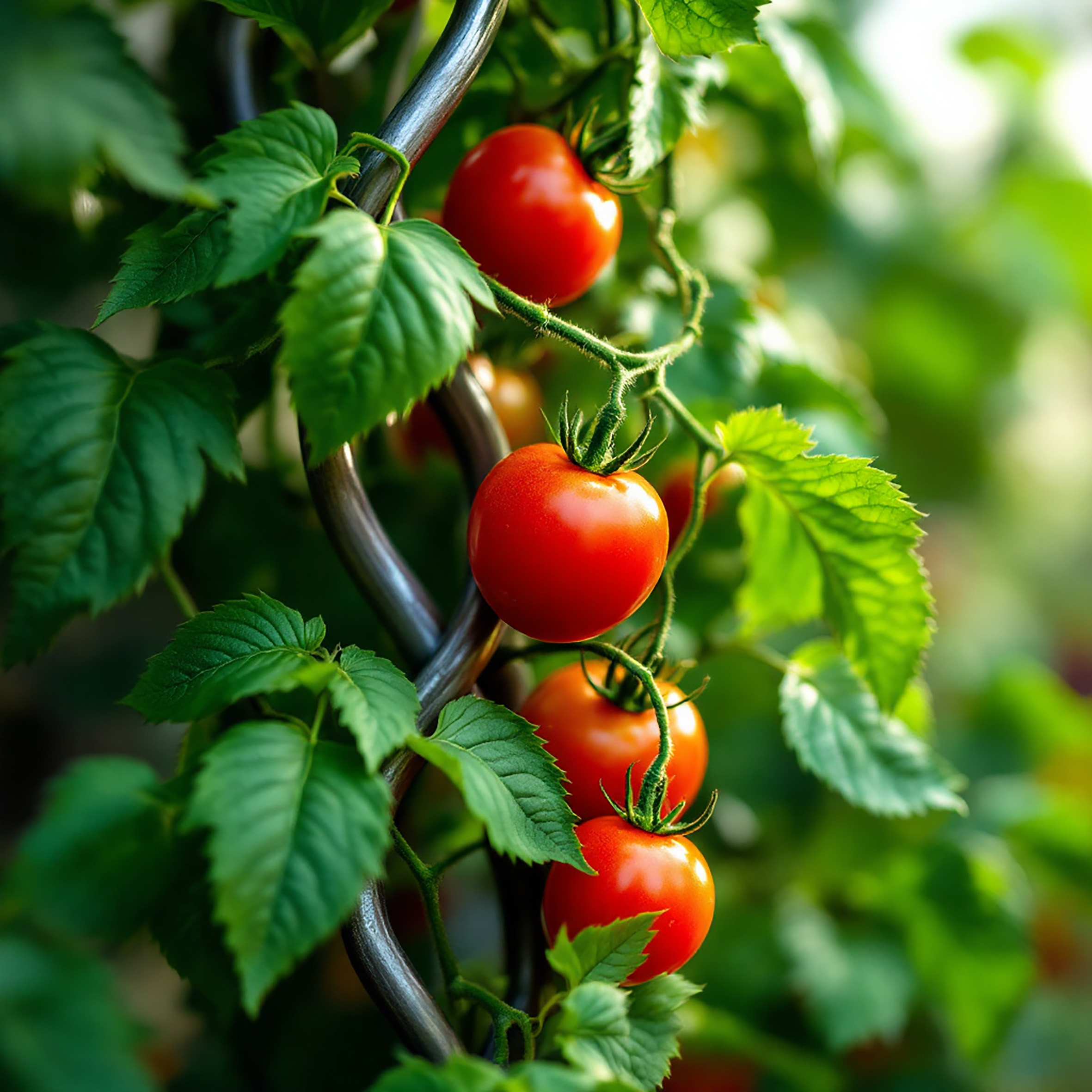 Tomaten Spiralstab verzinkt 110 cm - 10er Set - Metall Rankstab für Tomatenpflanzen