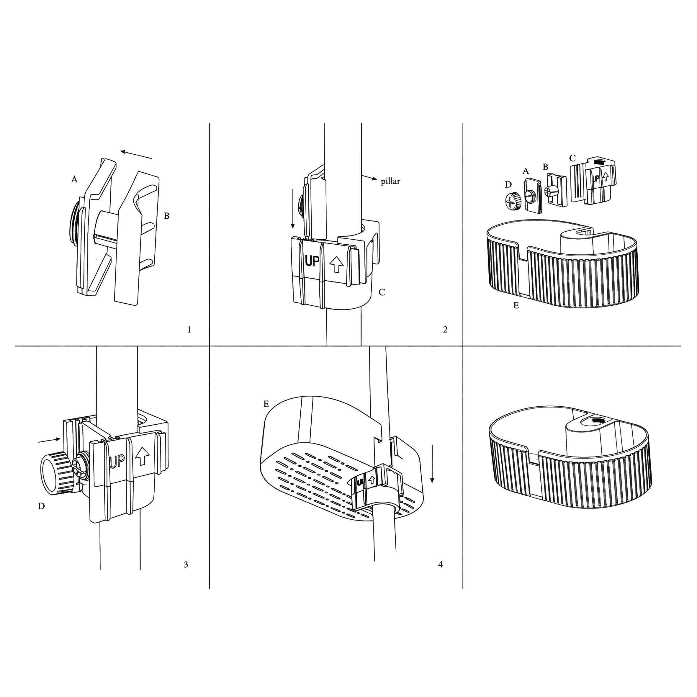Duschablage ohne Bohren schwarz - 24 x 13 cm - Bad Organizer für Duschstange aus Kunststoff