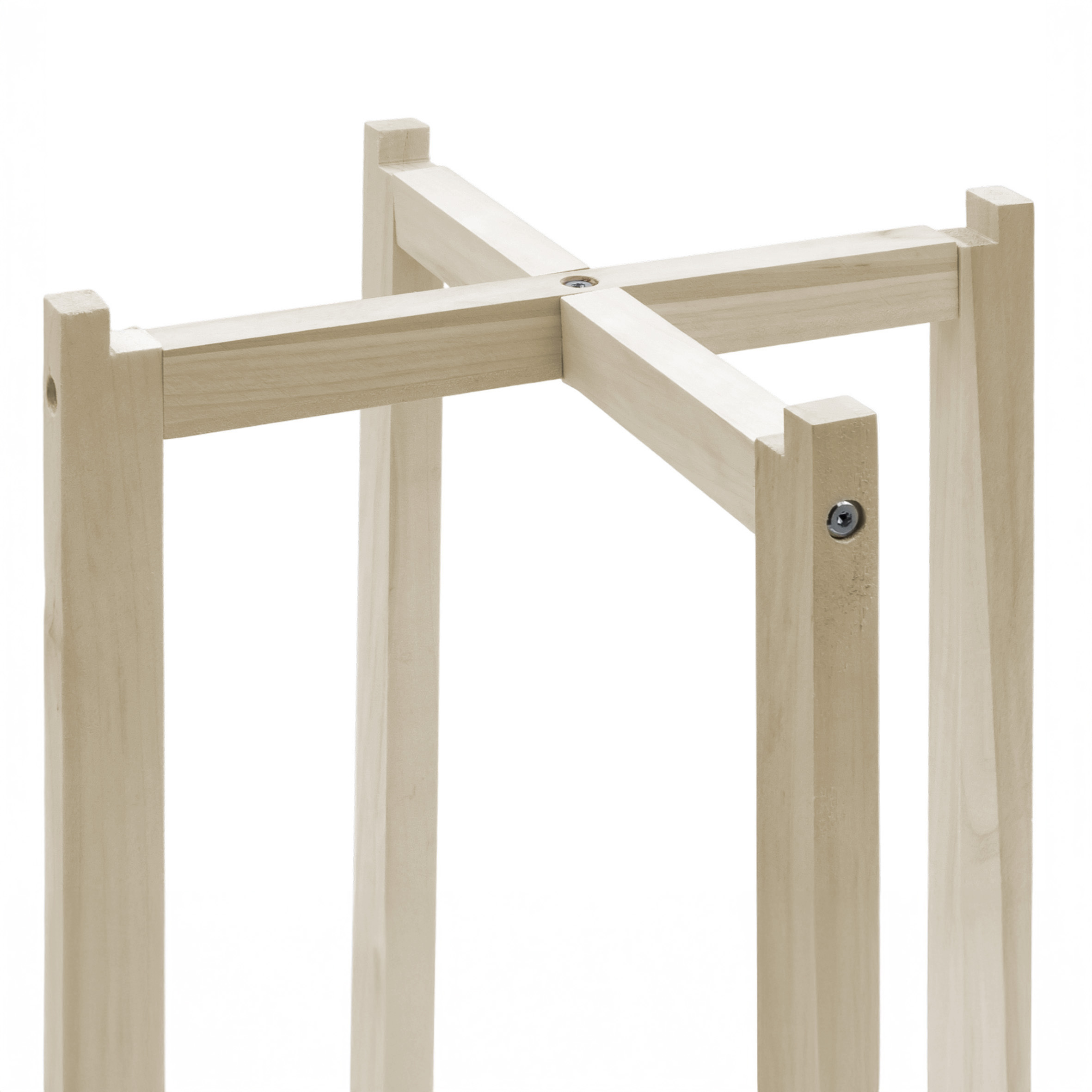 Holz Beistelltisch rund mit Tischplatte im Tablett Design 30 cm - schwarz - Deko Blumentisch mit naturbelassenem X-Gestell