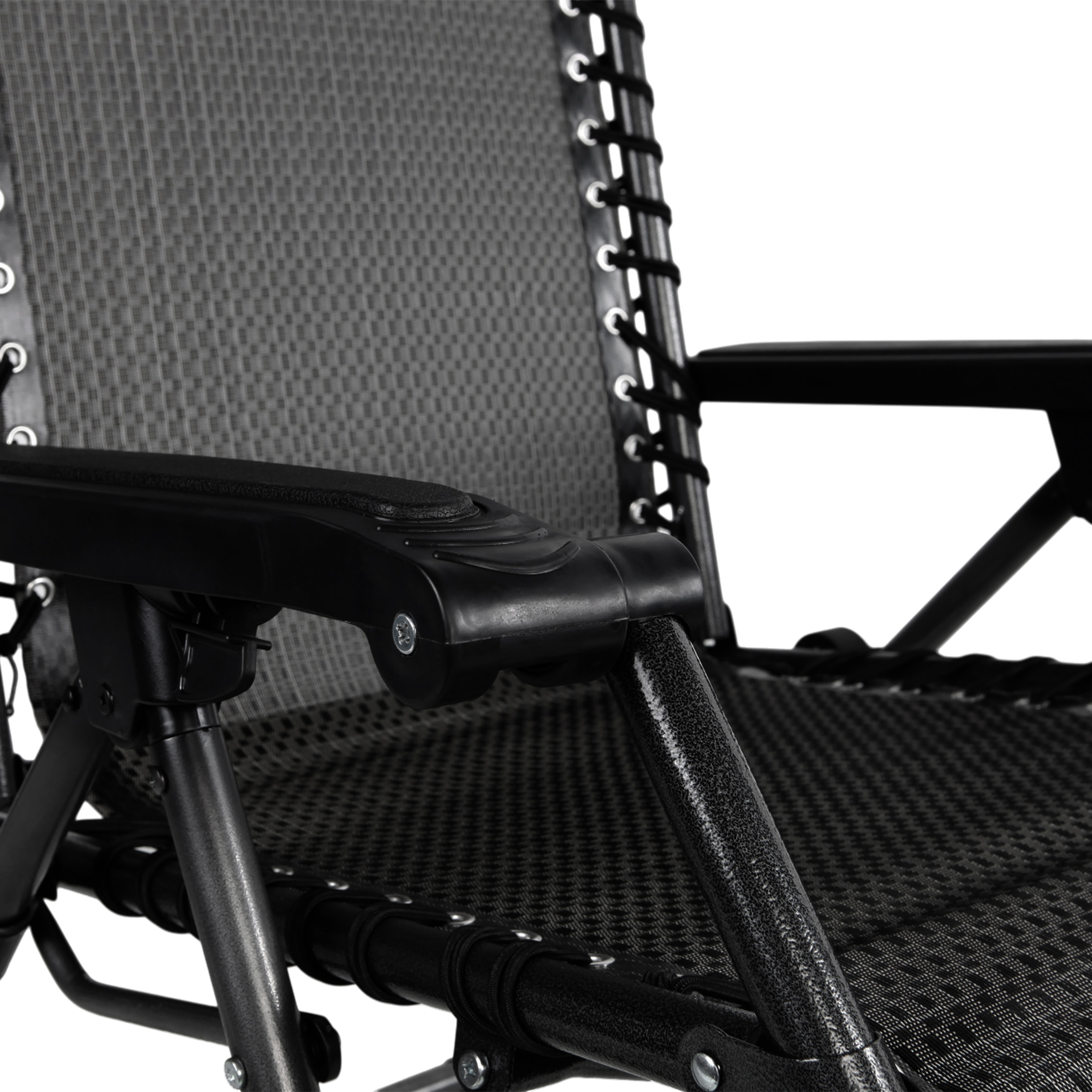 Relax Sessel mit Kopfkissen - 178 cm / anthrazit - Verstellbarer Garten Liegestuhl