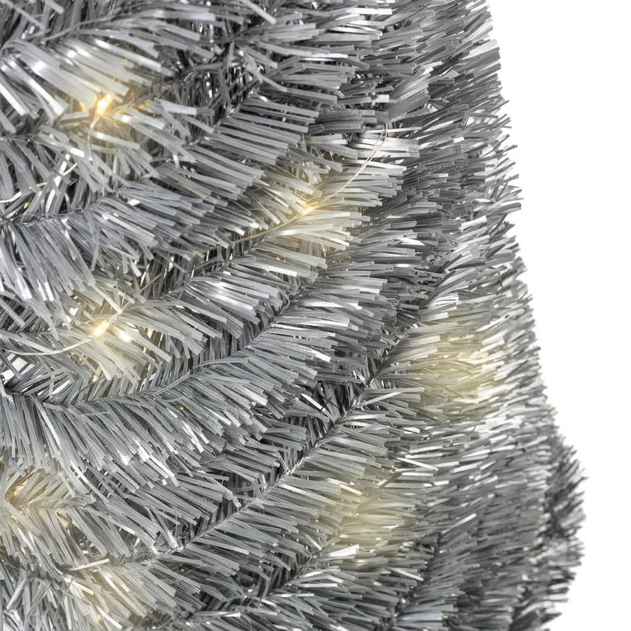 Spiral Weihnachtsbaum 150 cm mit 120 LED und Stern Spitze - grün oder silber - Künstlicher Tannenbaum warm weiß beleuchtet für Außen und Innen