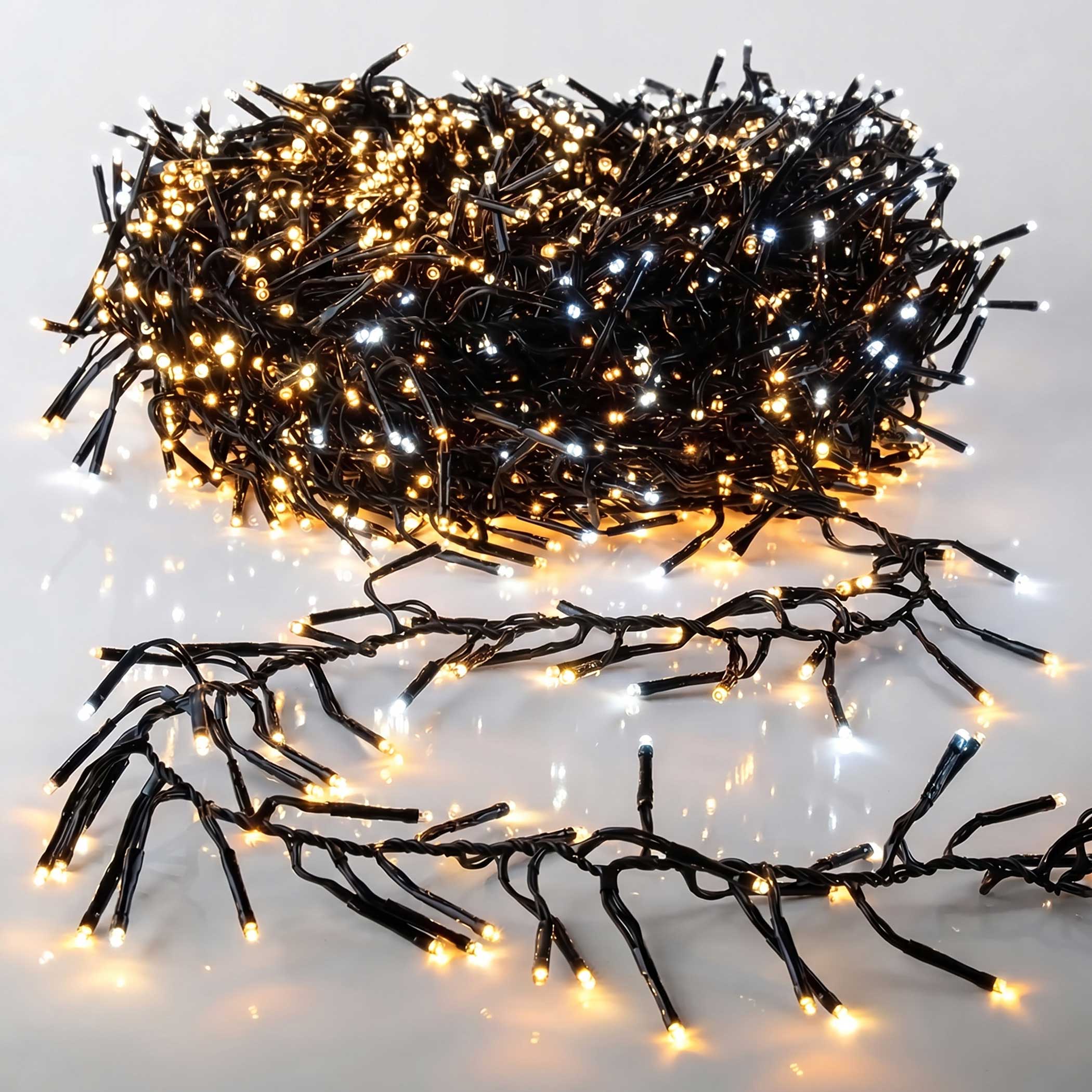 Büschel Lichterkette kalt & warm weiß Mix dimmbar mit Timer - 1512 LED - Weihnachtslichterkette 14 m mit Netzstecker für Außen und Innen