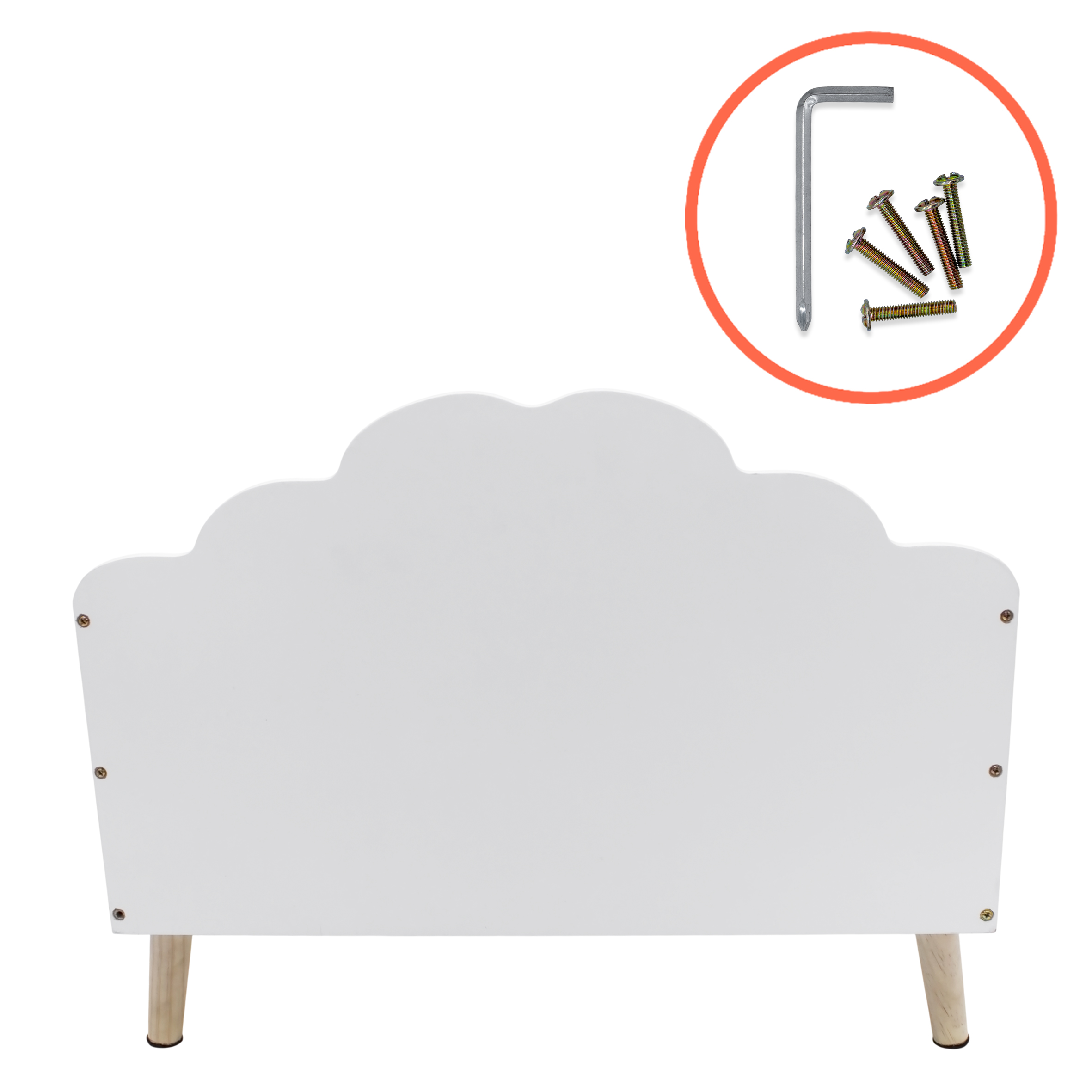 Kinder Aufbewahrungstruhe Wolke 58 x 45 cm - weiß - Holz Ordnungskiste im kindgerechten Design