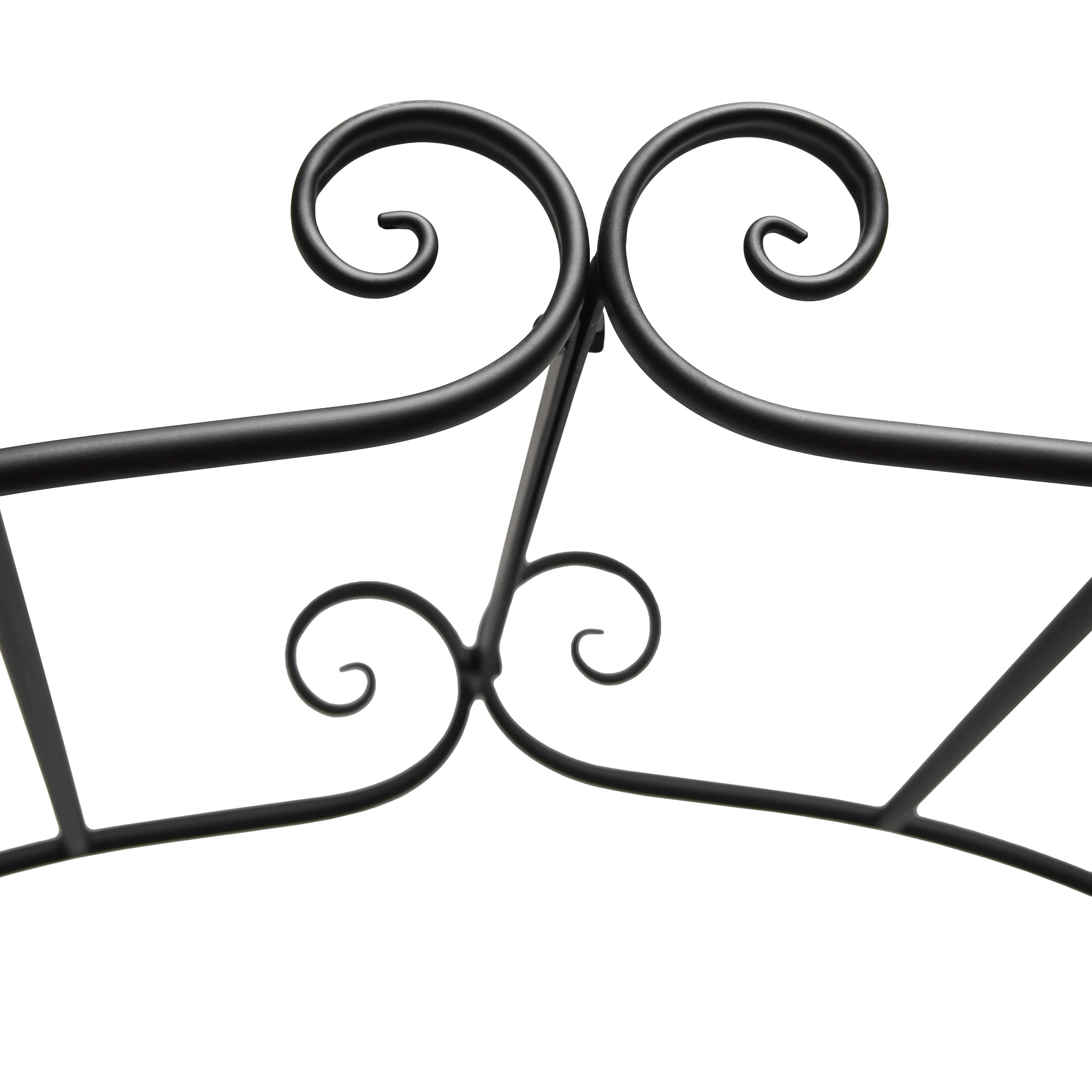Metall Gartenbank 2-Sitzer schwarz mit Rosenbogen - 200 x 124 cm - Garten Sitzbank belatbar bis 150 kg wetterfest mit Rankgitter