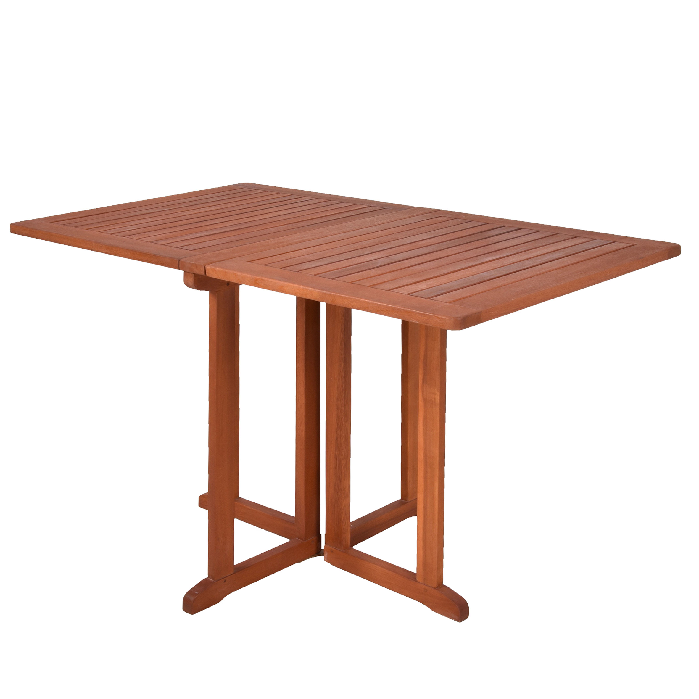 Massivholz Gartentisch 120 x 70 cm Tischplatte klappbar - rechteckig