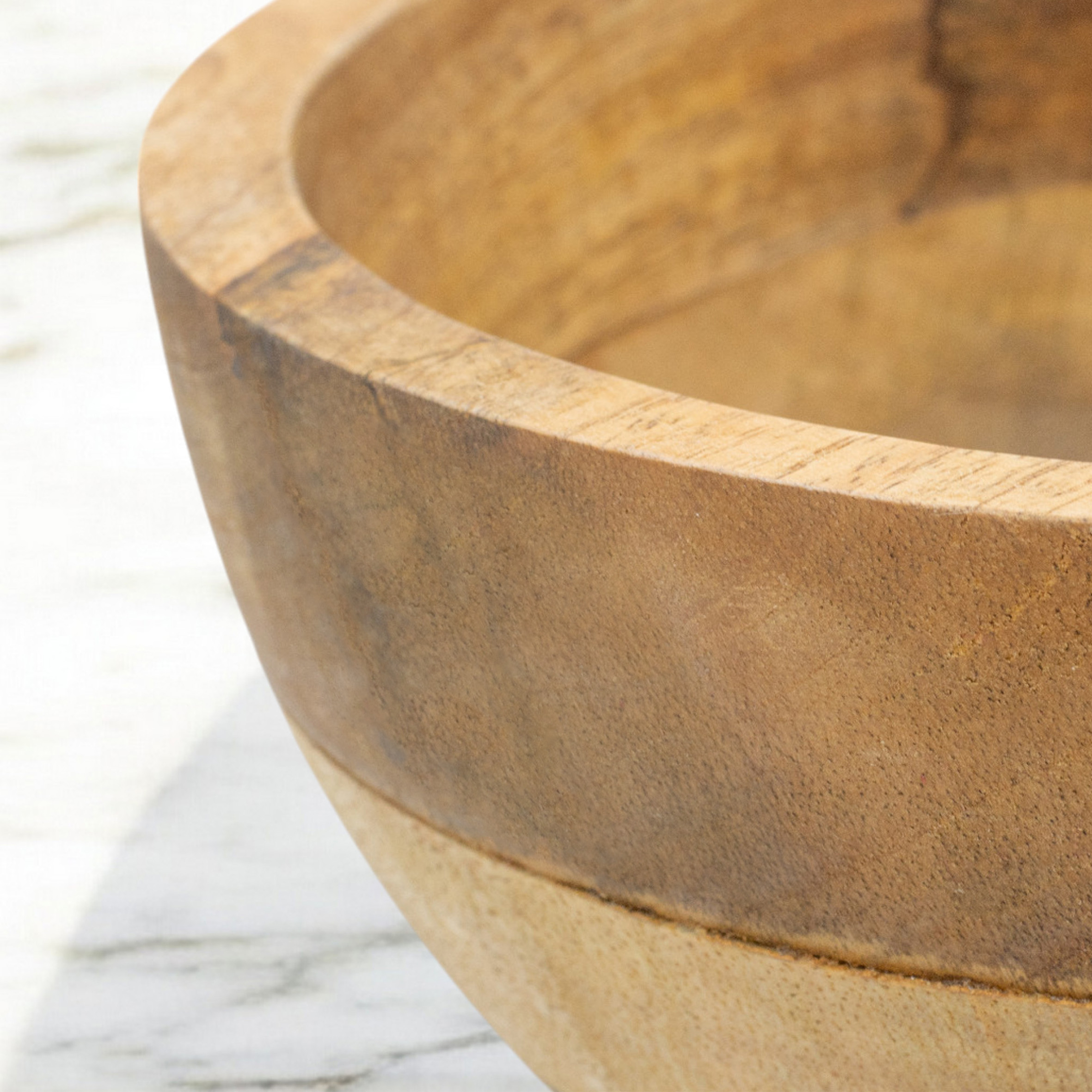 Mango Deko Schale natur - 20 cm - Holz Obst Teller rund