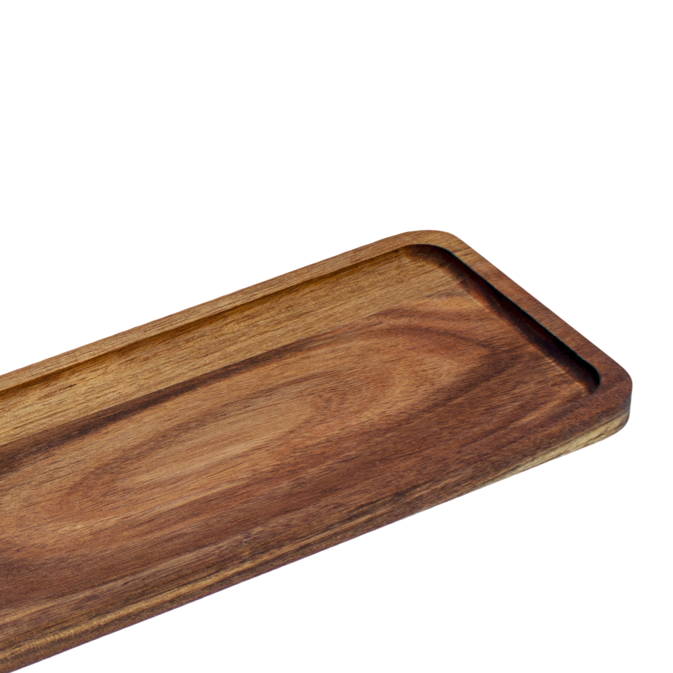 Deko Tablett aus Akazienholz natur - 60 x 15 cm - Kerzenteller aus massivem Holz