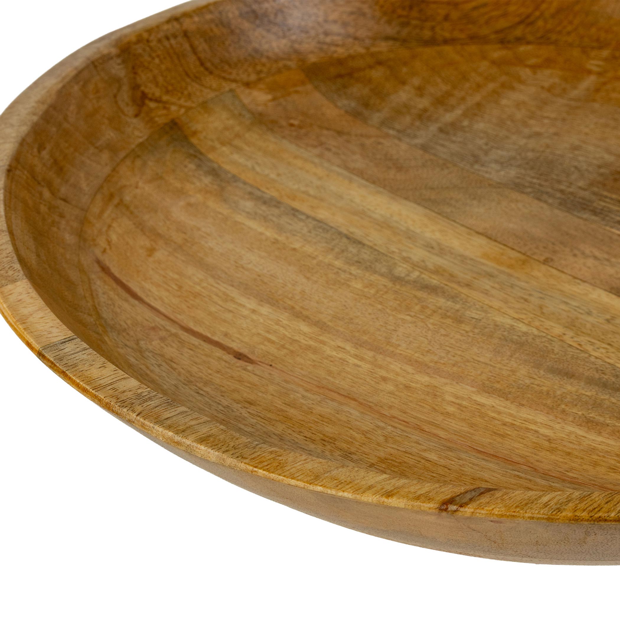 Mangoholz Deko Schale rund - 40 cm - Holz Obstschale Tablett Teller