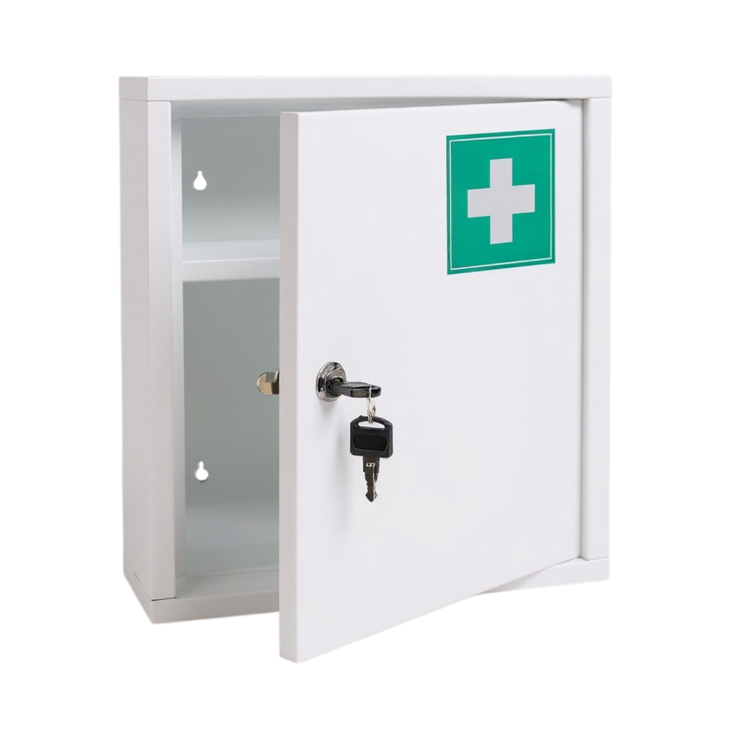 Metall Medizinschrank weiß - 36 x 31 cm - Arzneischrank mit 2 Fächern