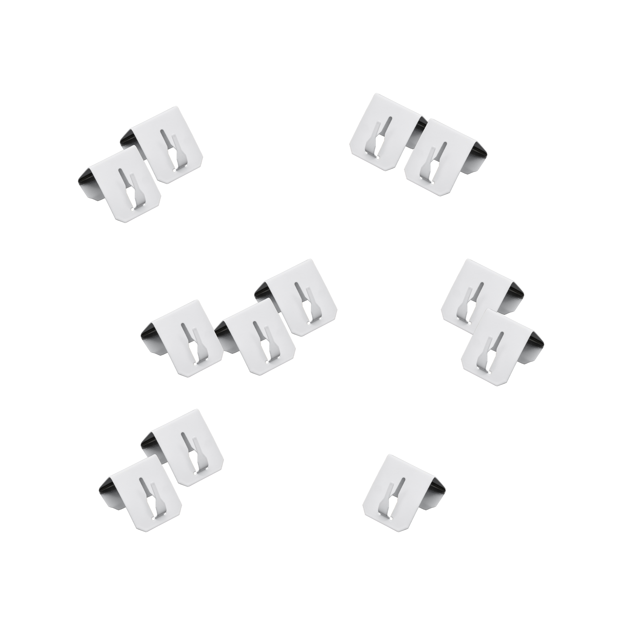 Metall Fensterhaken weiß für 12-20 mm Rahmendicke - 12 Stück - Fensterclip zum Anbringen von Lichterketten und Girlanden