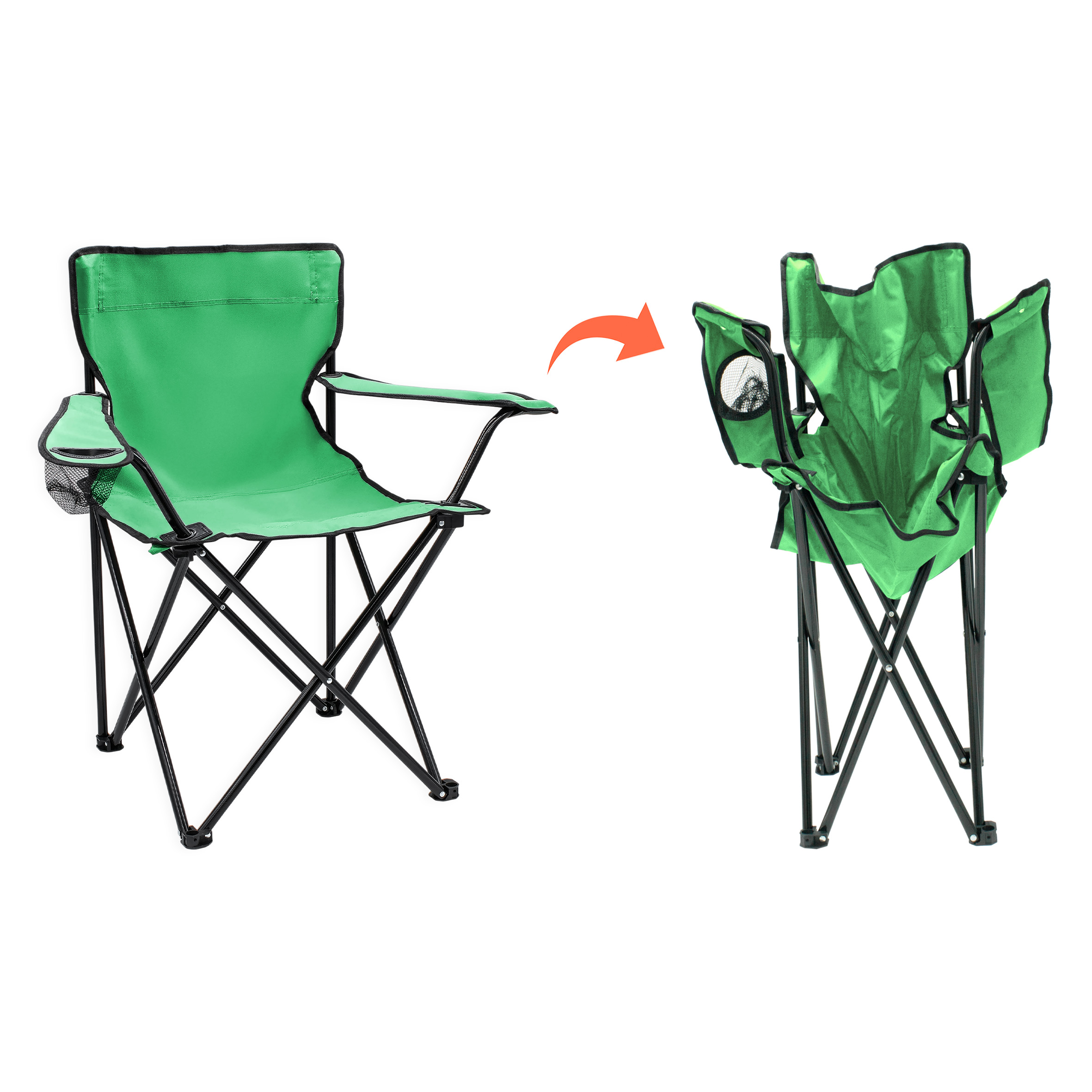 Campingstuhl mit Getränkehalter - 9 verschiedene Farben - Camping Strand und Garten Klappstuhl