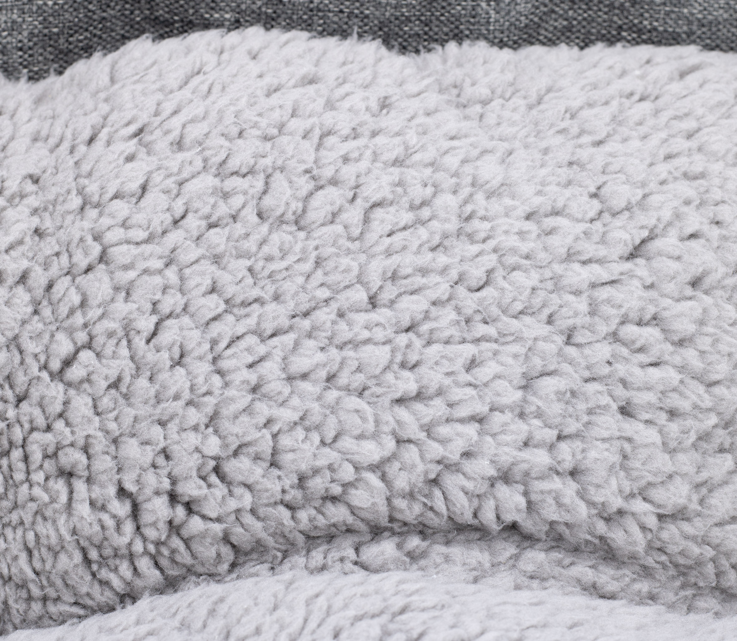Plüsch Heimtier Korb in grau mit entnehmbarem Kissen - 82 x 60 cm - Hundebett mit rutschfester Unterseite