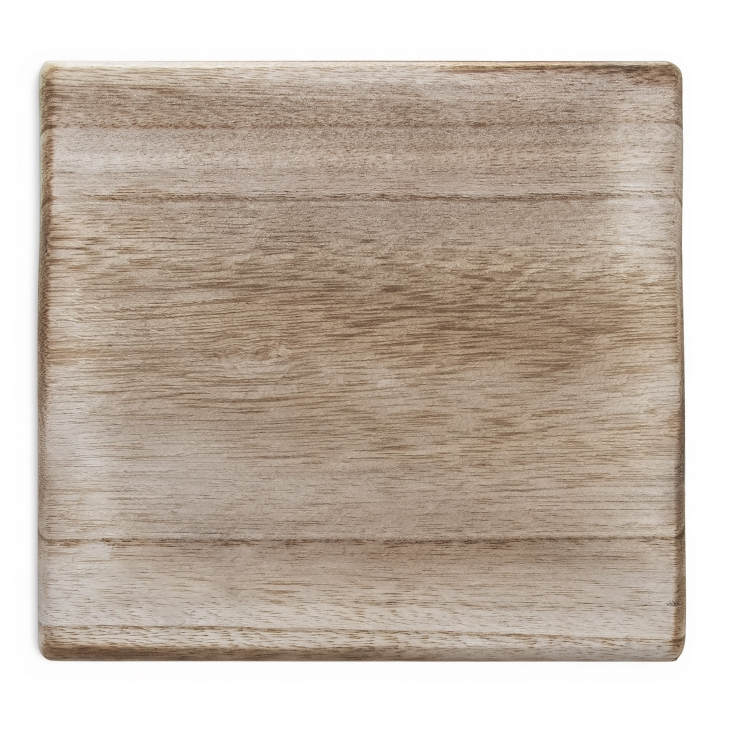 Holz Blumenhocker natur eckig klein  - 21 x 21 cm - Mini Pflanzenhocker mit 4 Füßen in schwarz
