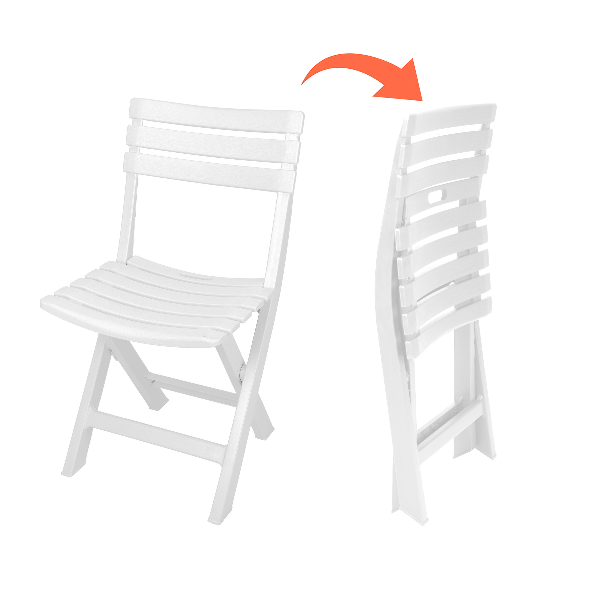 Kunststoff Klappstuhl 80 x 45 cm - 6 verschiedene Farben - Garten Bistrostuhl klappbar