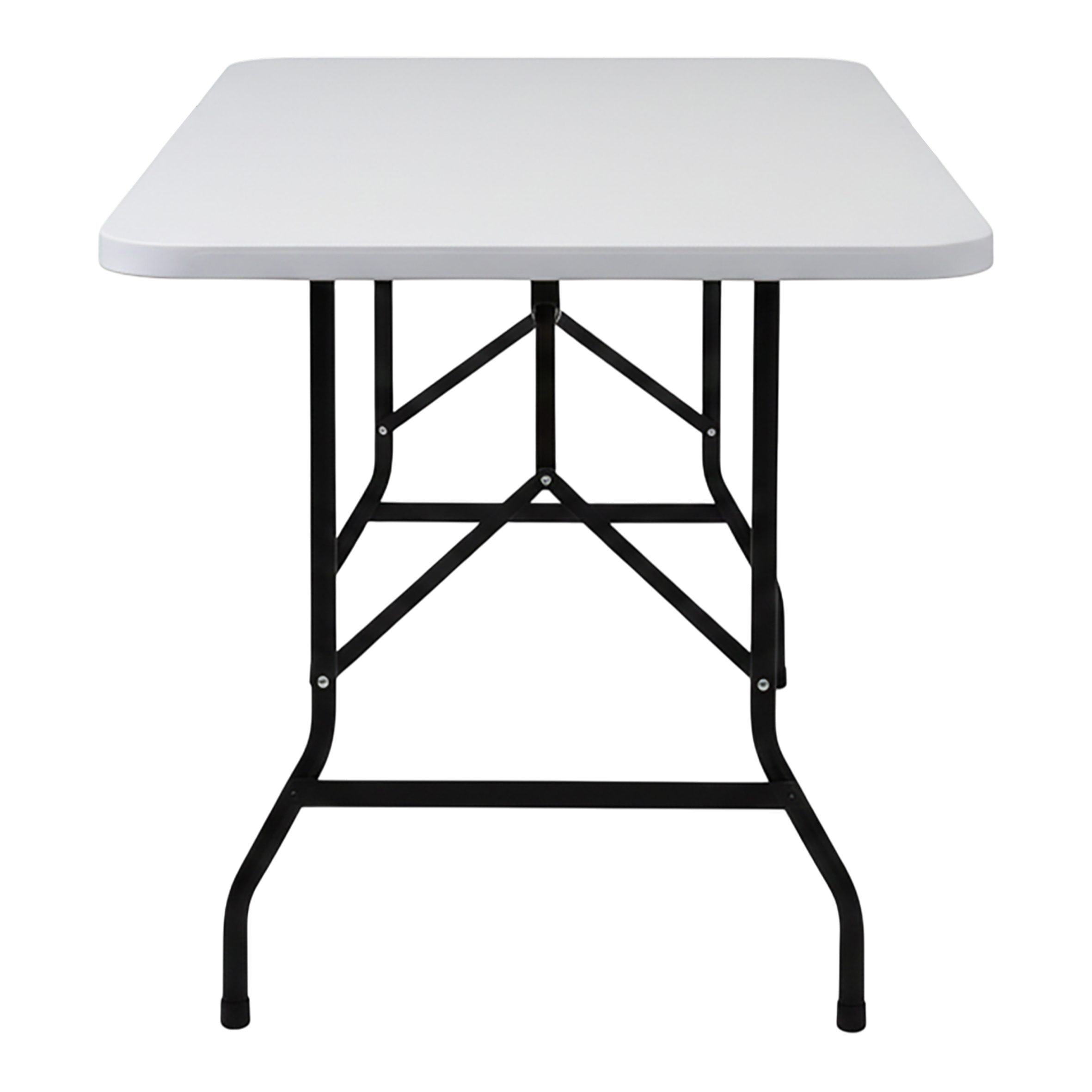 XL Klapptisch weiß mit Stahlgestell wetterfest - 180 x 68 cm - Campingtisch groß klappbar mit Tragegriff