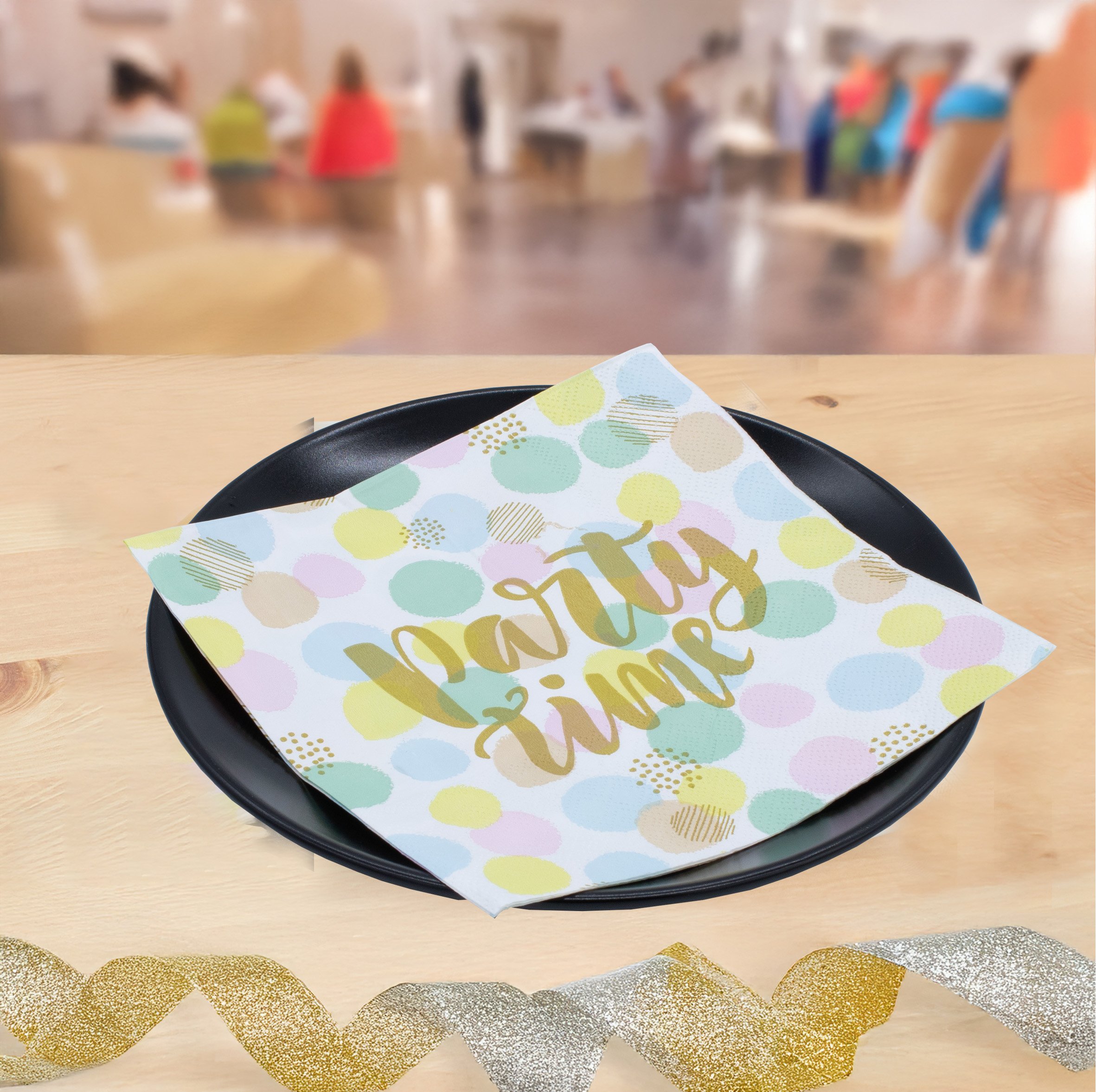 Servietten 100 Stück mit Aufdruck - Party Time - Tischdeko Papierservietten mit Spruch