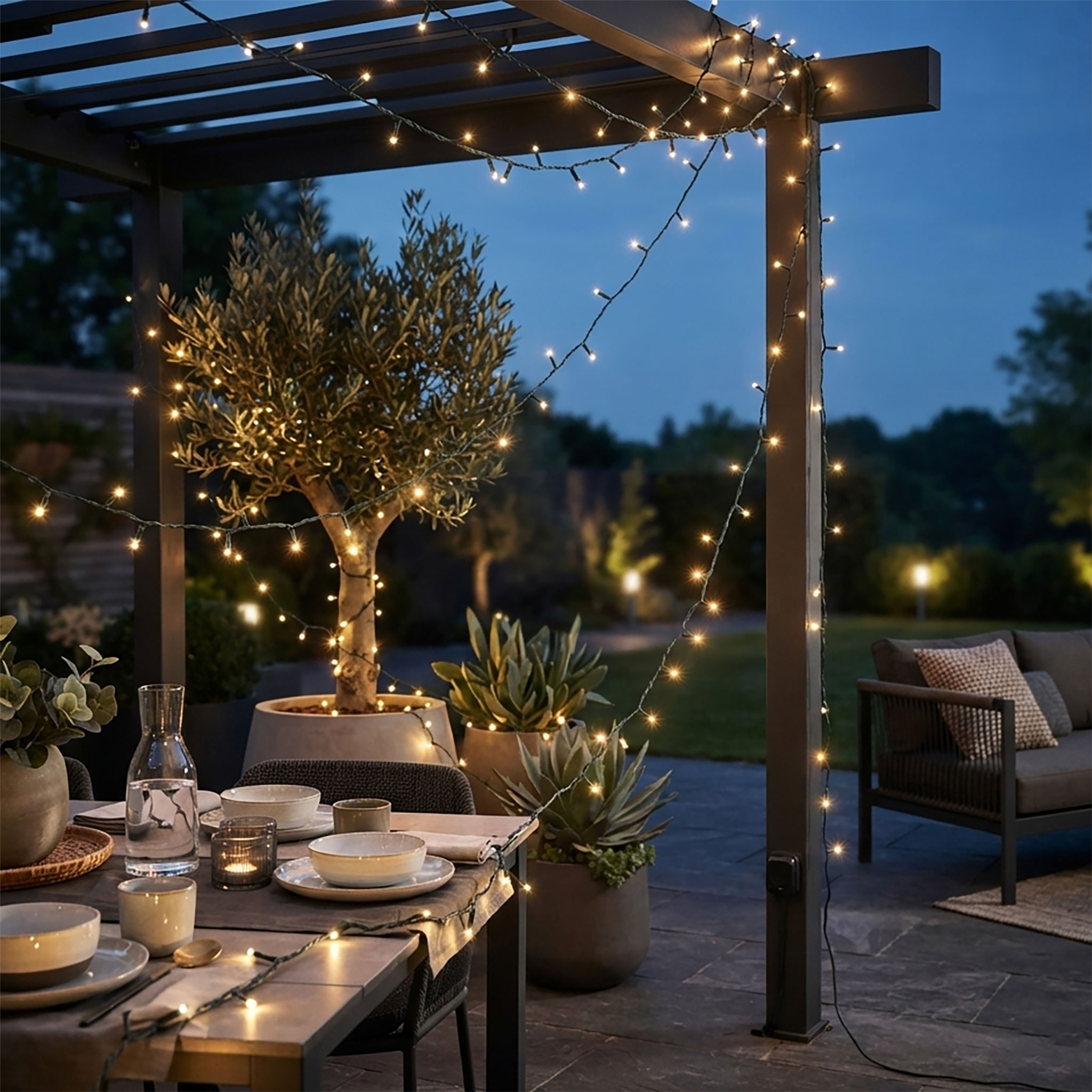 LED Weihnachts Lichterkette warm weiß - 8 Längen / 40-720 LED - Garten Deko Beleuchtung