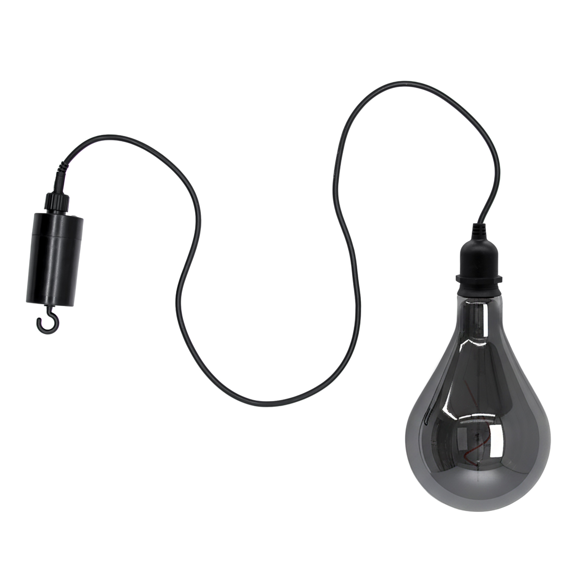 LED Glas Glühbirne XL warm weiß batteriebetrieben mit Timer - 25 cm