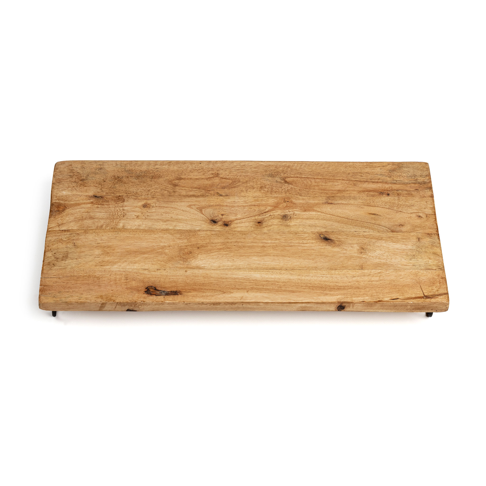 Mango Servierplatte mit 4 Standfüßen - 50 cm - großes Holz Tablett für Käse oder Tapas