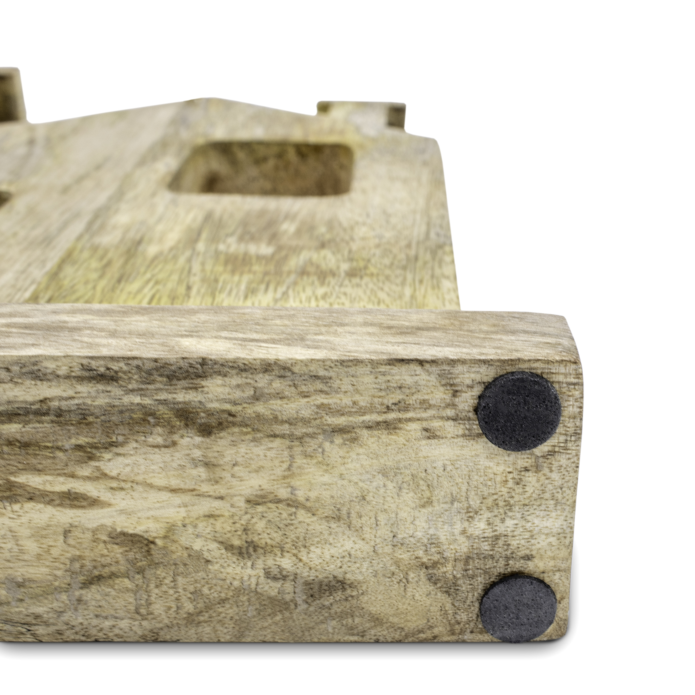 Deko Aufsteller Haus aus Mangoholz - 35 cm - Holz Silhouette auf Fuß zum Aufstellen