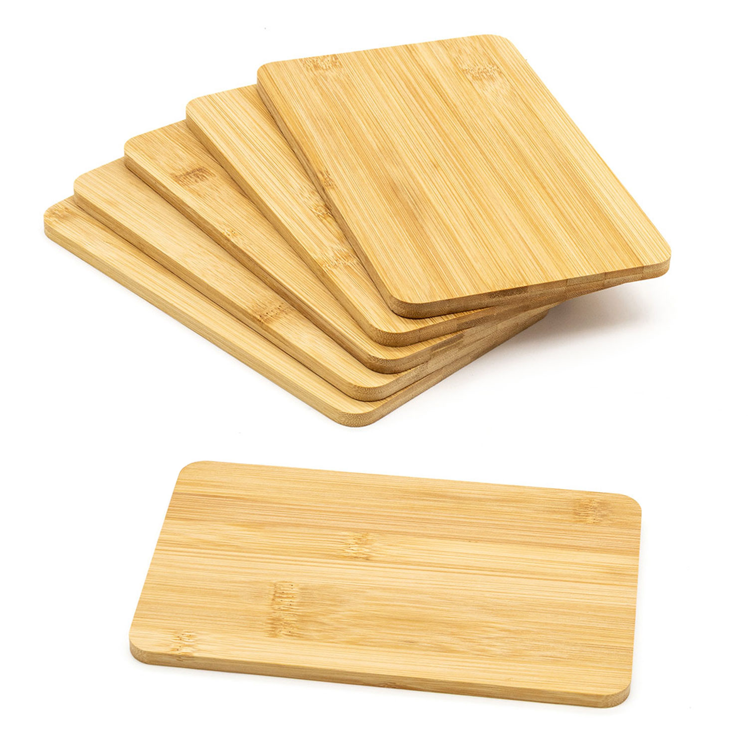 Bambus Schneide Brettchen - 6er Set / 22 x 14 cm