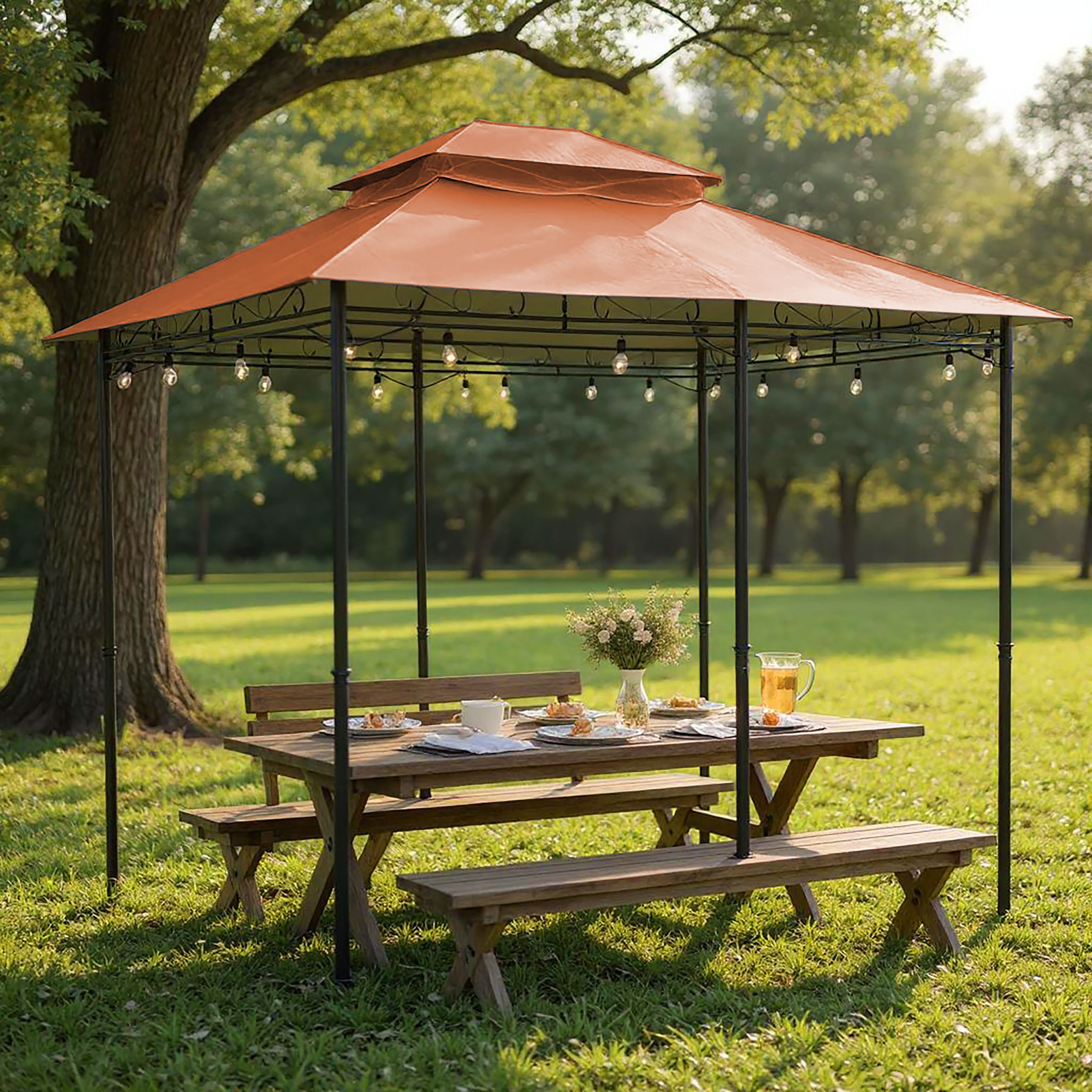 Dach für Pavillon 3x4 m, PVC beschichtet, wasserdicht - Farbe: wählbar