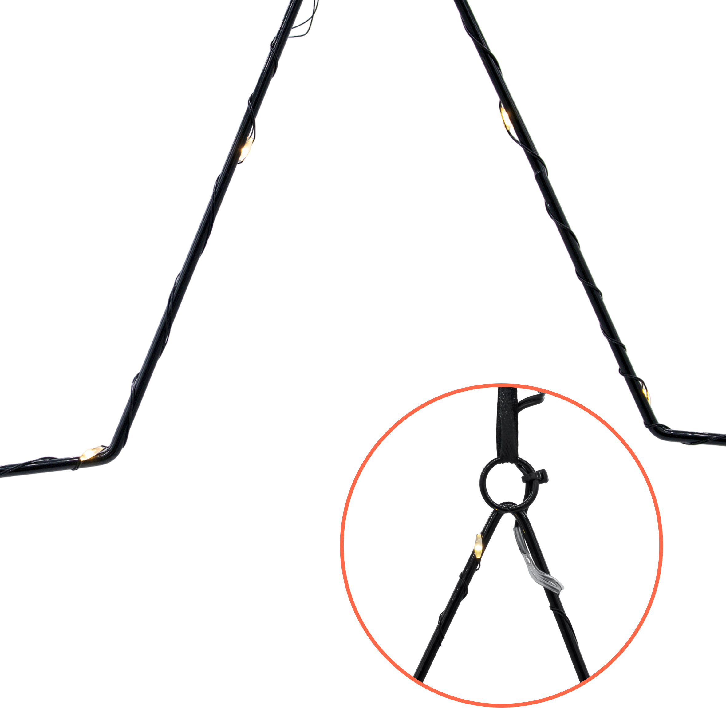 Metall Leuchtstern zum Hängen schwarz mit Timer - 20 LED - Stern Silhouette 50 cm warm weiß beleuchtet batteriebetrieben