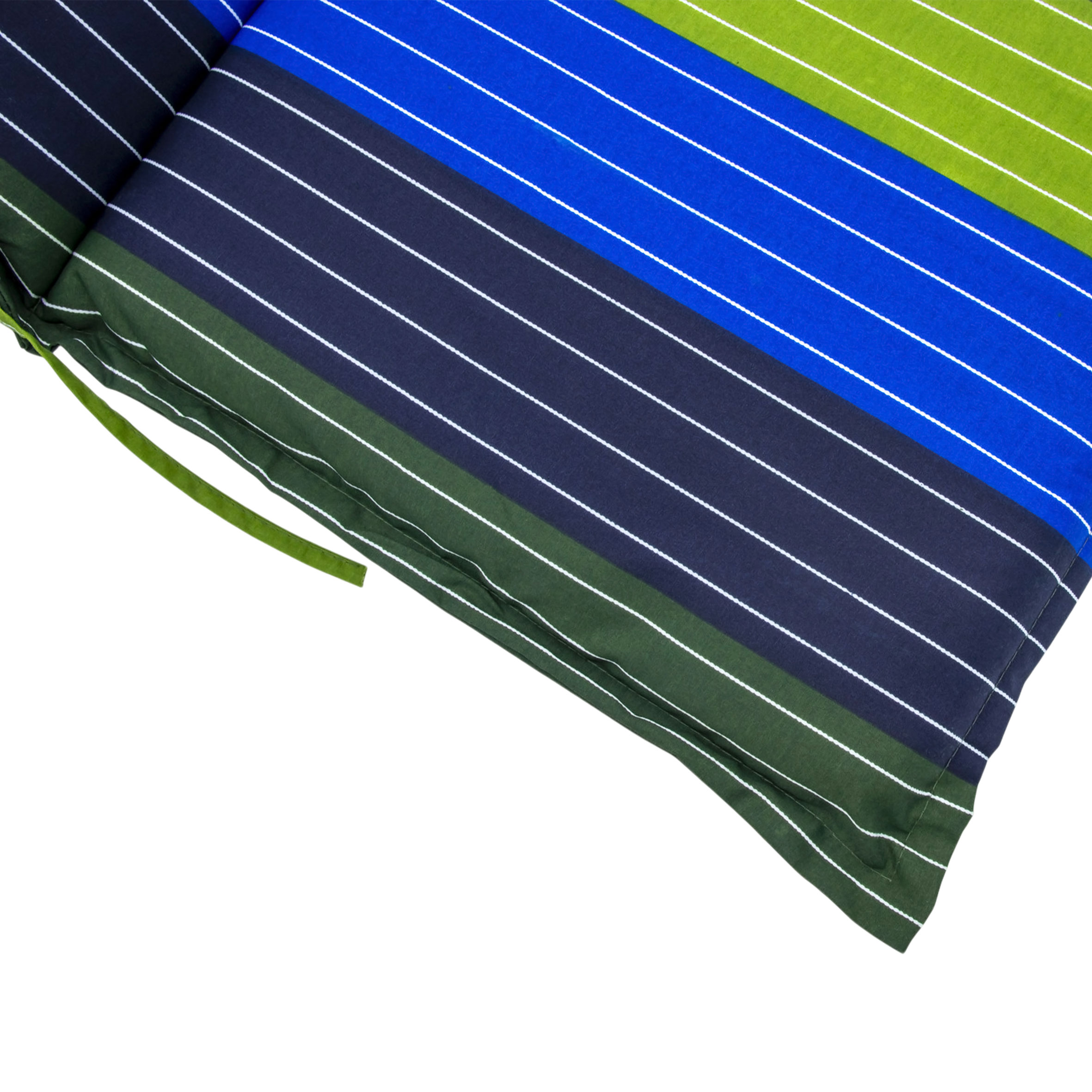Universal Niedriglehner Polster Auflage 100 x 50 cm - Rügen - Gartenstuhl Kissen grün-blau gestreift