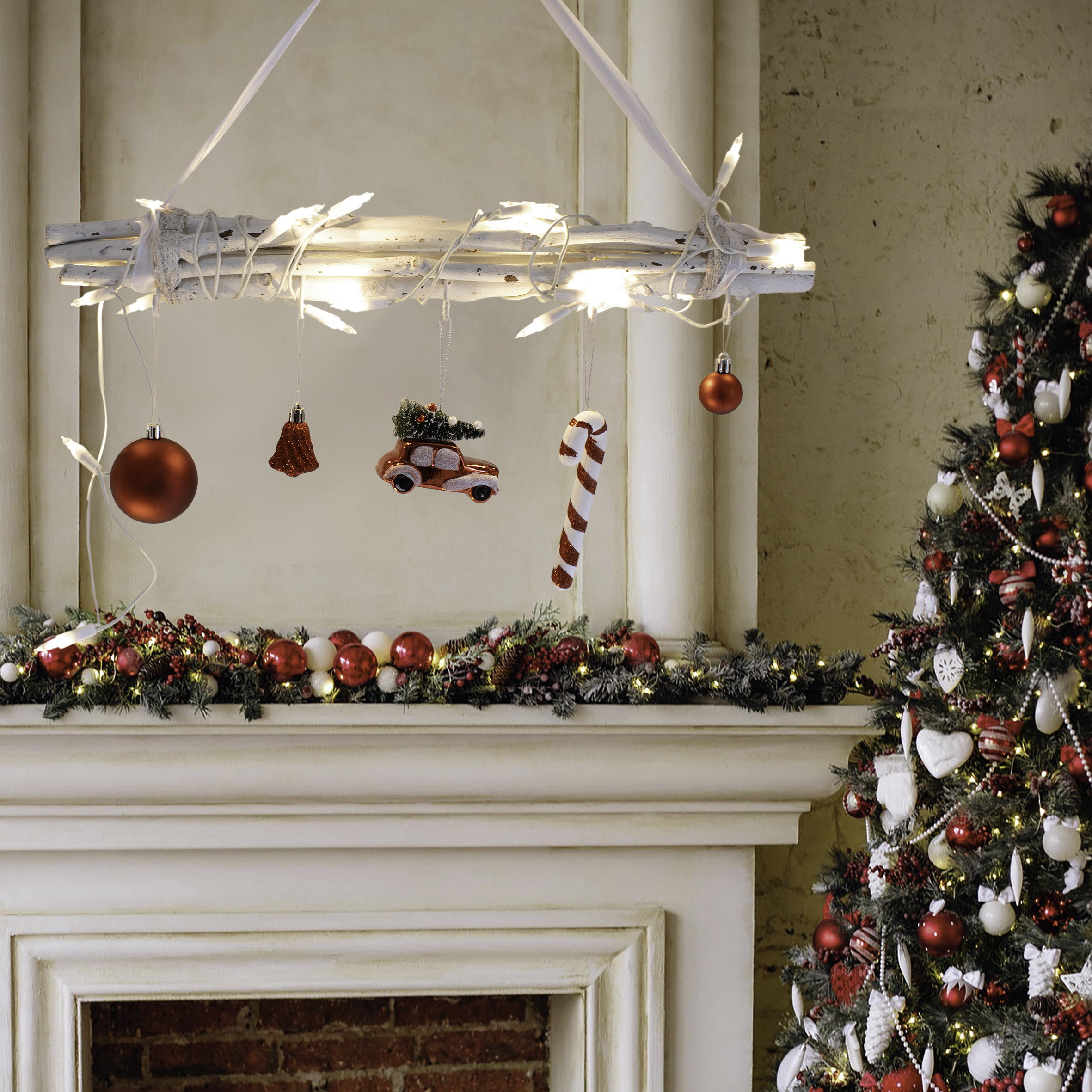 Weihnachtsbaum Lichterkette mit 50 Lichtern warm weiß - 10 m - Weihnachts Deko Tannenbaum Beleuchtung