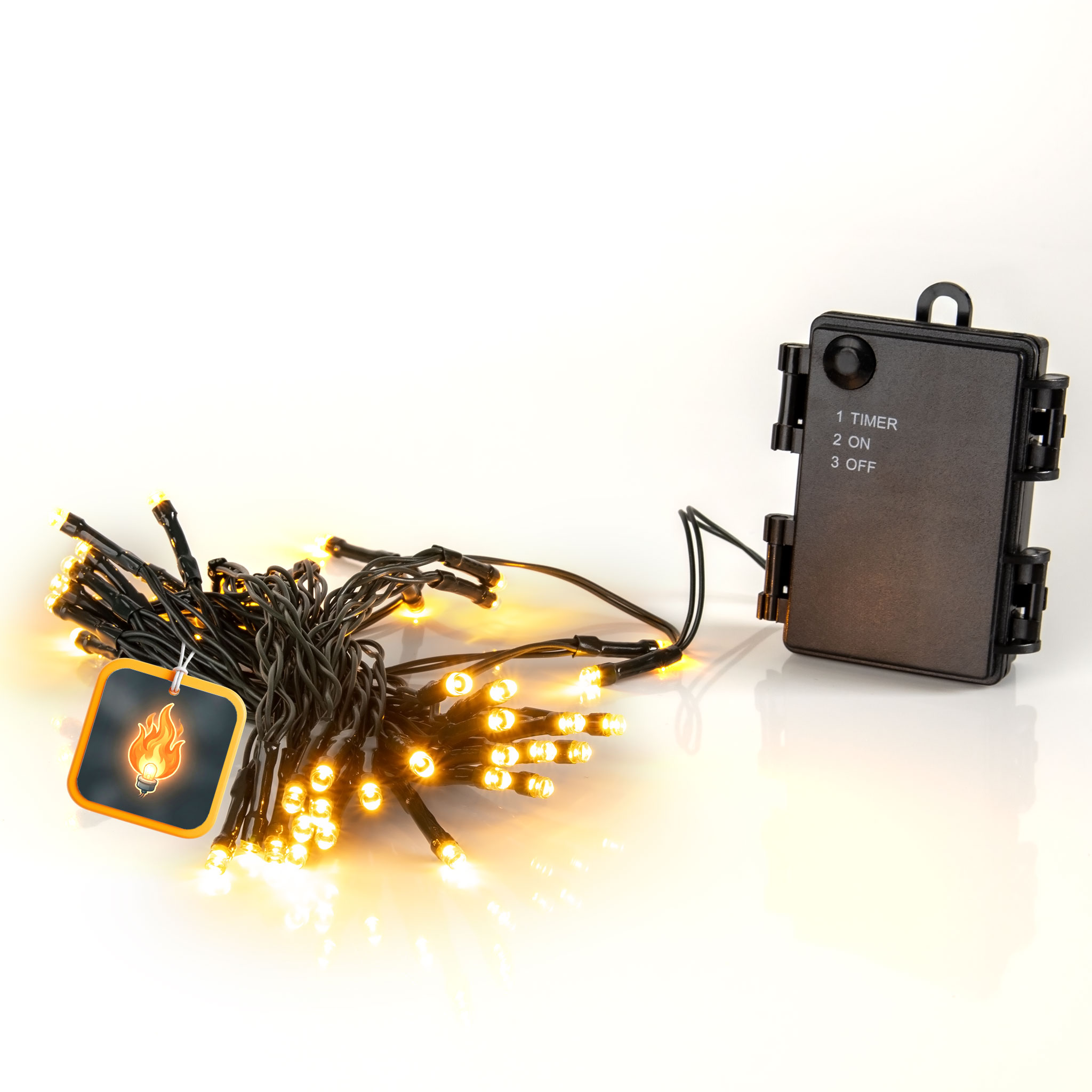 Flame LED Lights Lichterkette mit Timer - Länge wählbar