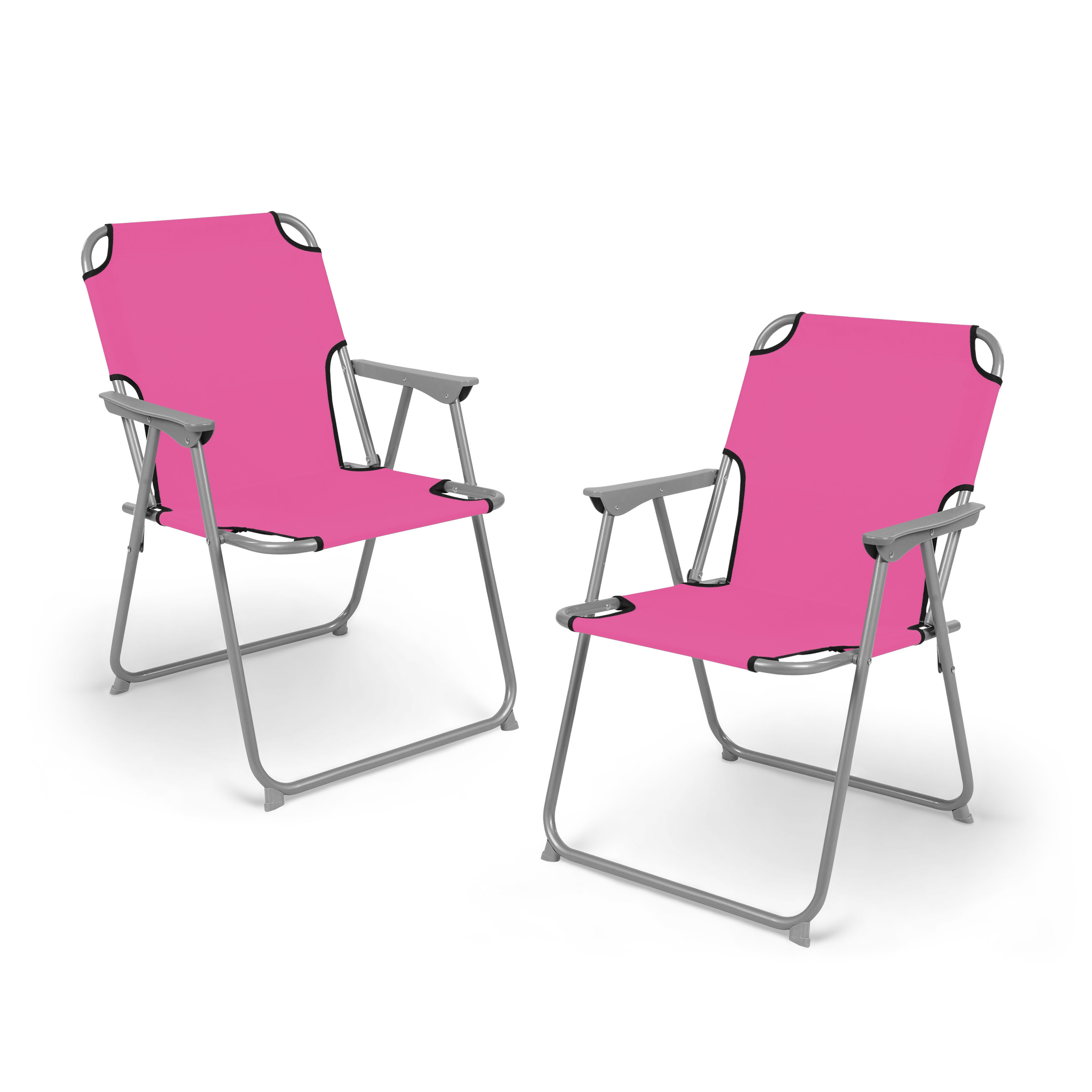 Camping Klappstuhl pink belastbar bis 120 kg - 2er Set - Klassischer Campingstuhl klappbar